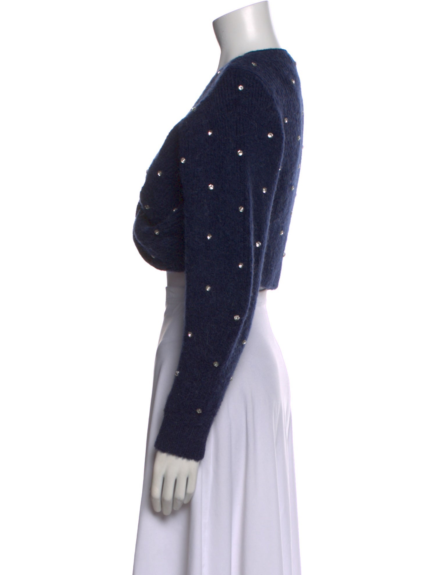 Self-Portrait Polka Dot Print V-Neck Sweater