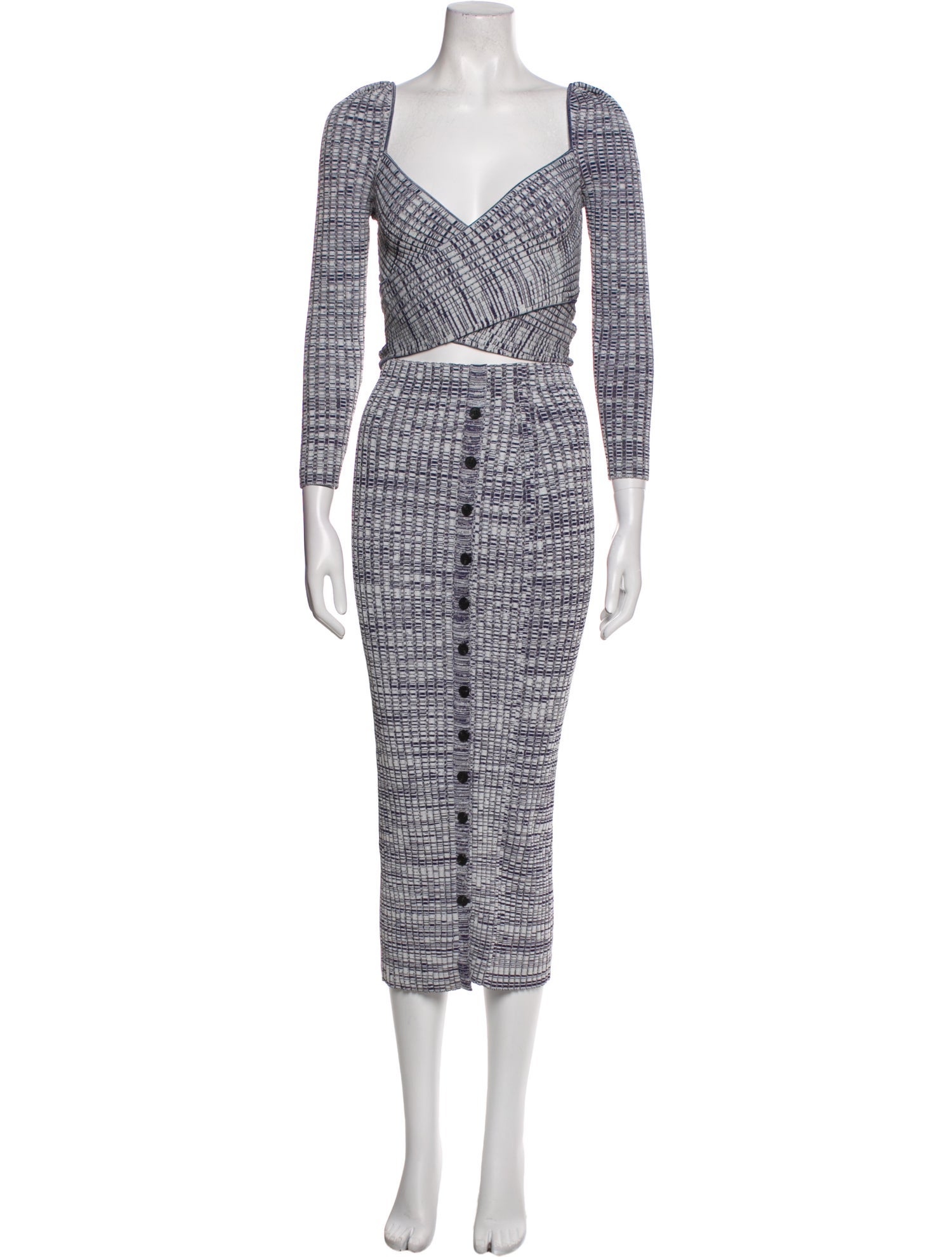 Self-Portrait Cutout Accent Skirt Set