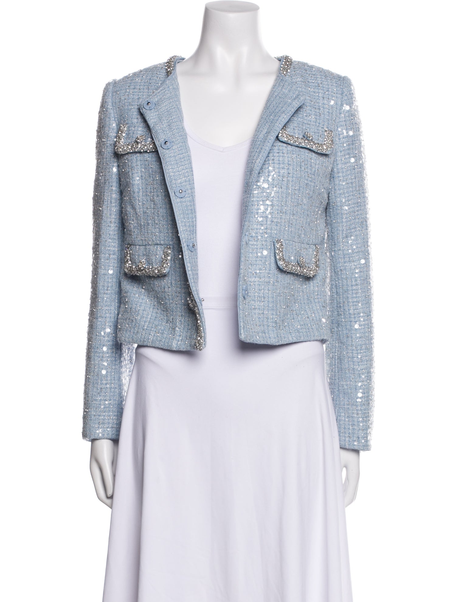 Self-Portrait Tweed Pattern Blazer