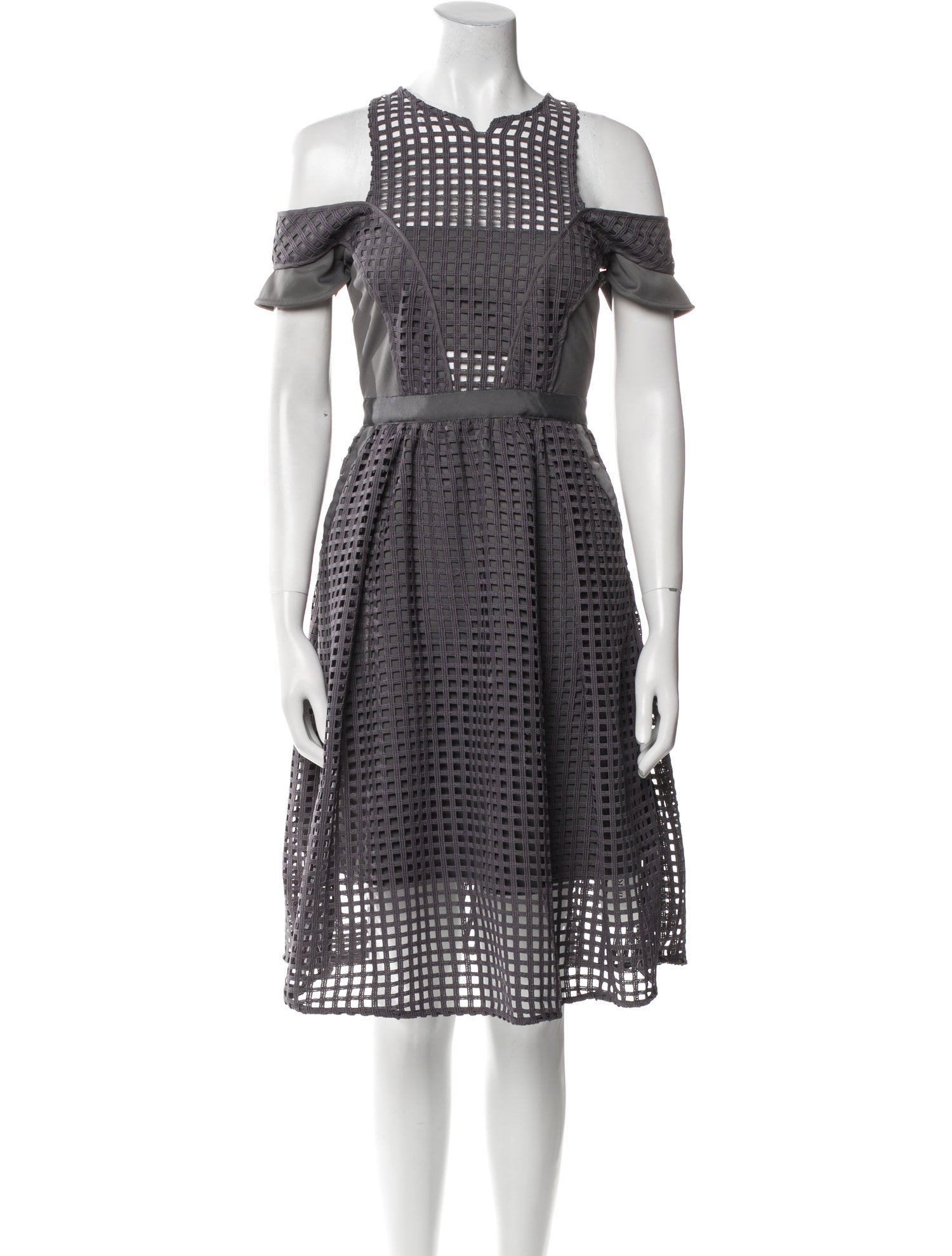 Self-Portrait Lace Pattern Midi Length Dress