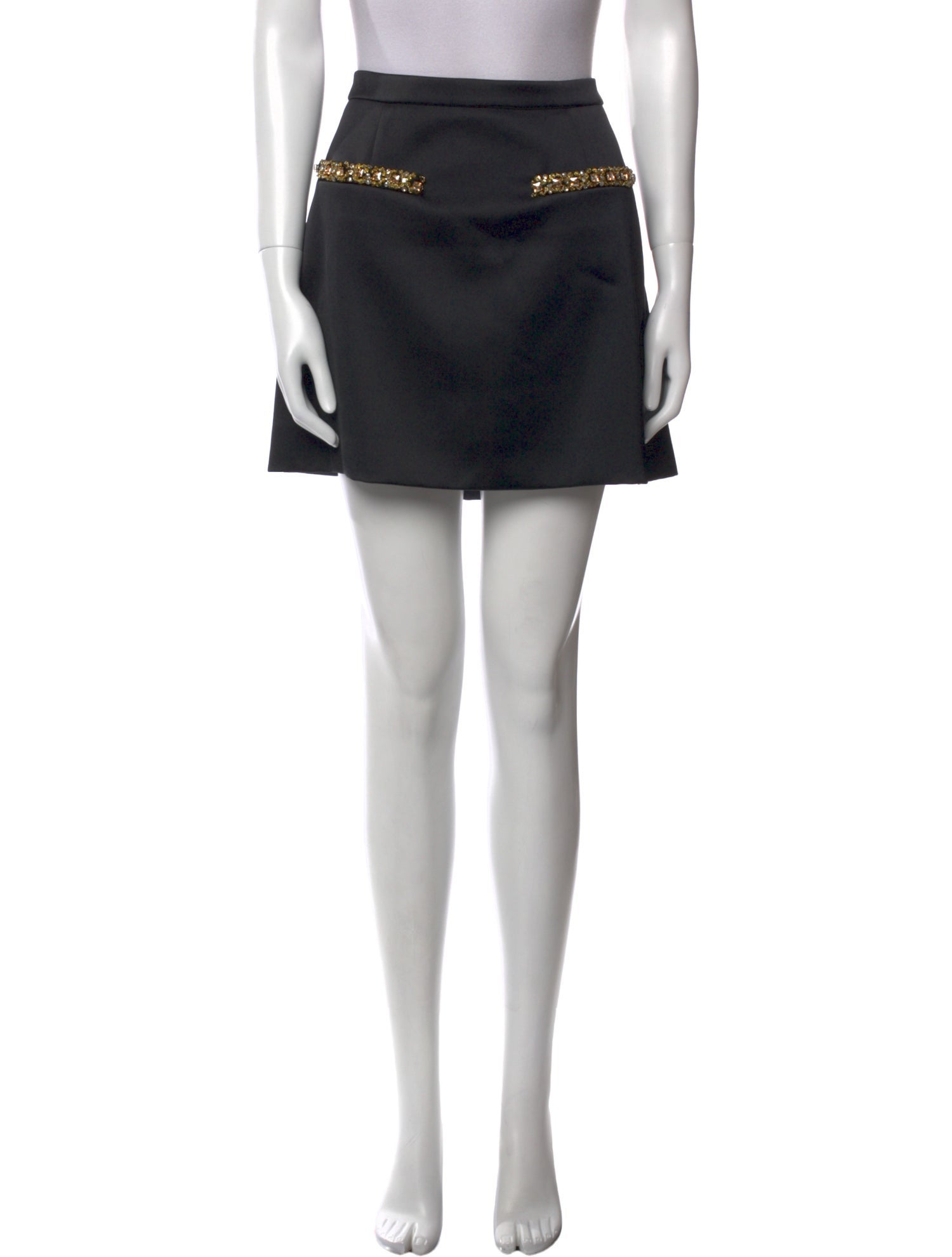 Self-Portrait Crystal Embellishments Mini Skirt