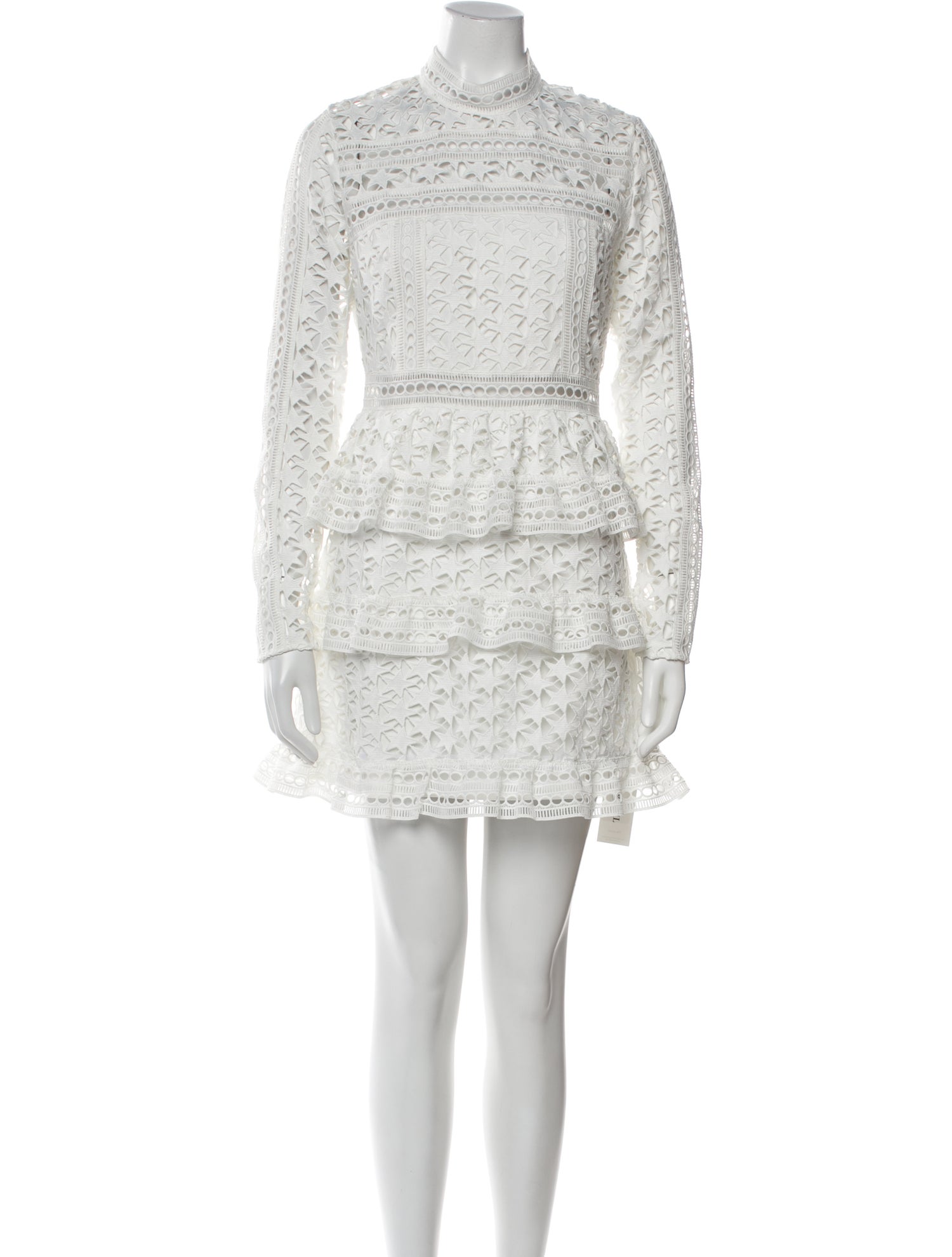 Self-Portrait Lace Pattern Mini Dress