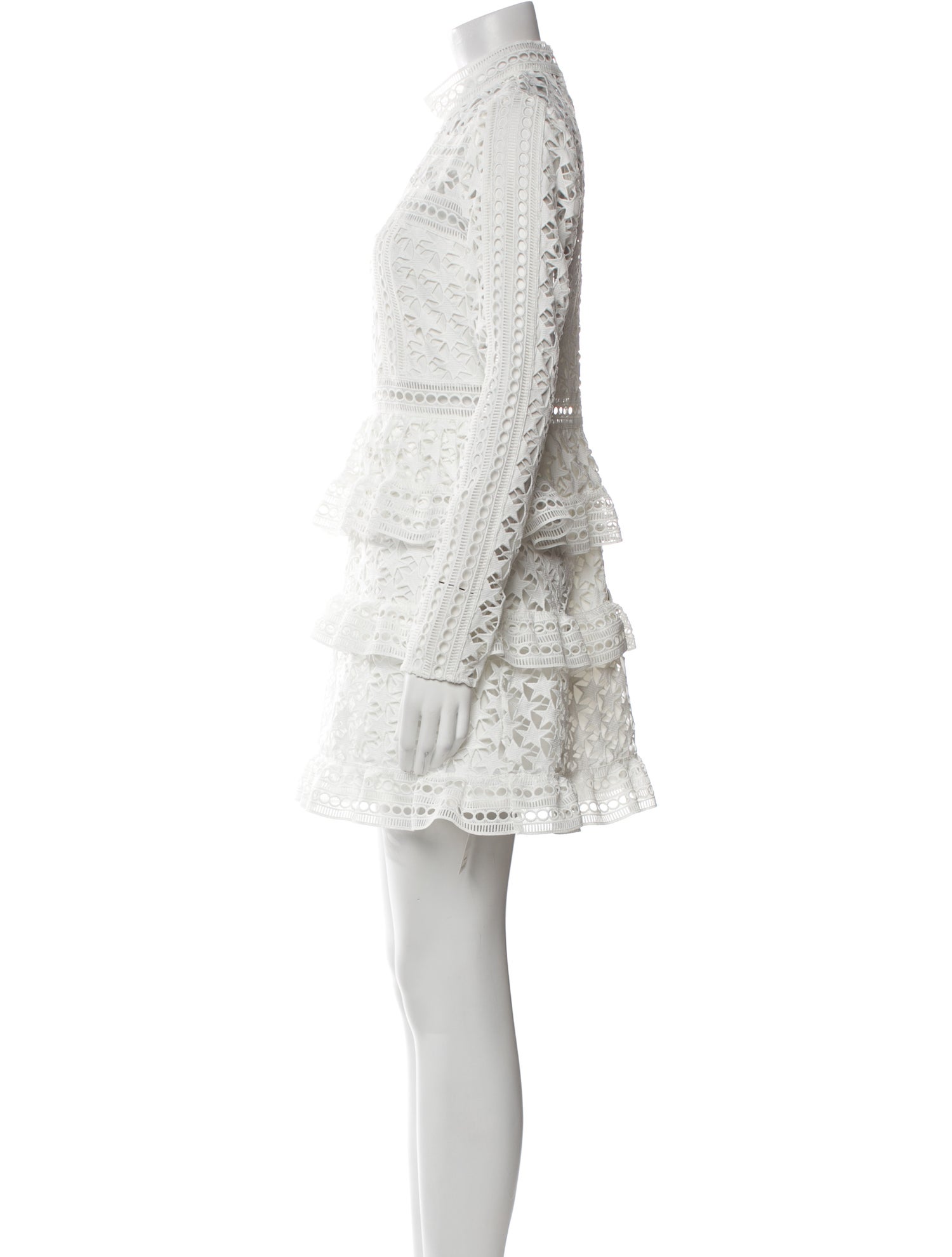 Self-Portrait Lace Pattern Mini Dress