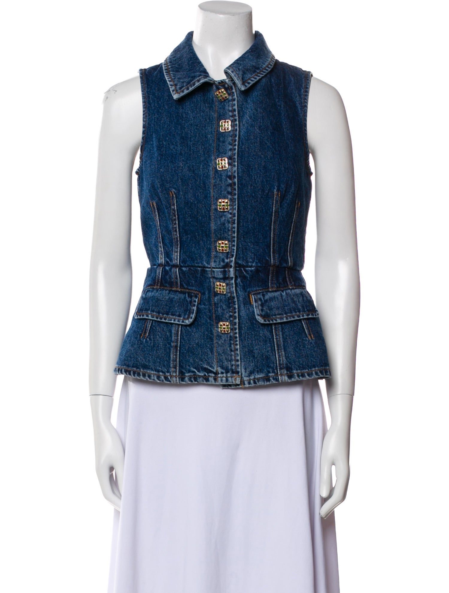 Self-Portrait Sleeveless Button-Up Top w/ Tags