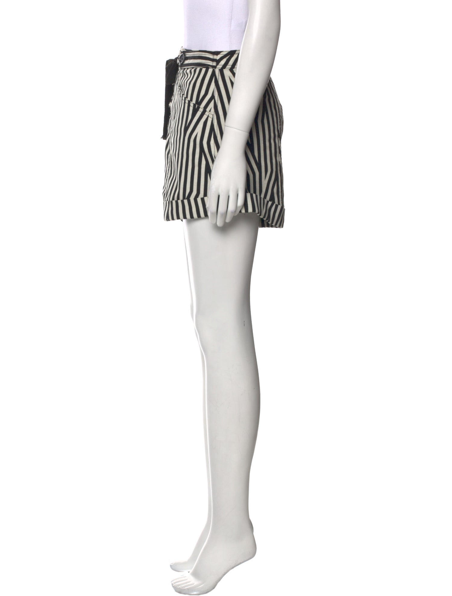 Self-Portrait Striped Mini Shorts