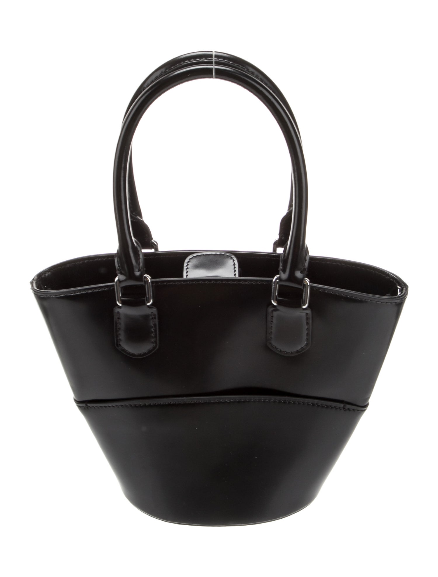 Self-Portrait Patent Leather Top Handle Bag