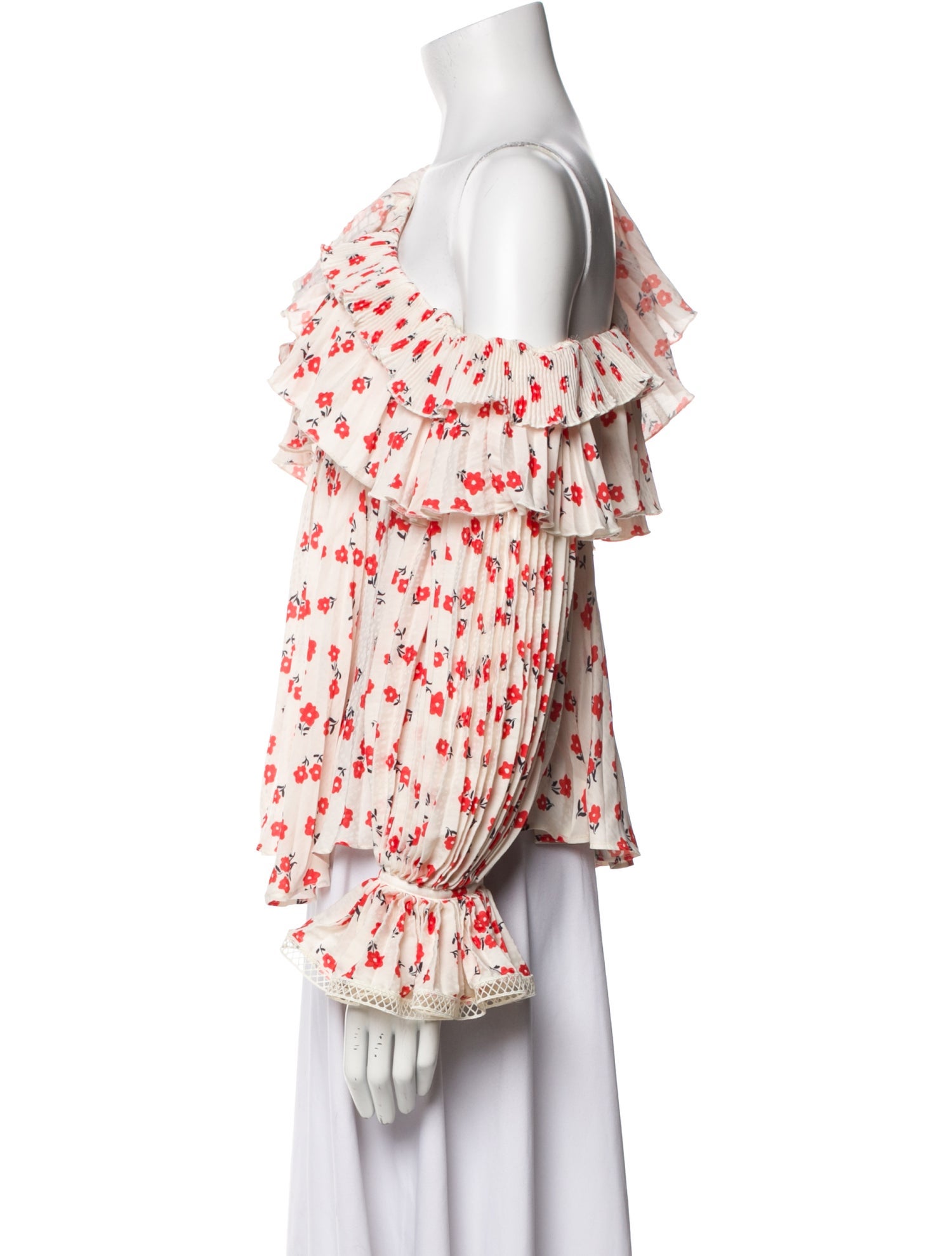 Self-Portrait Floral Print Asymmetrical Blouse