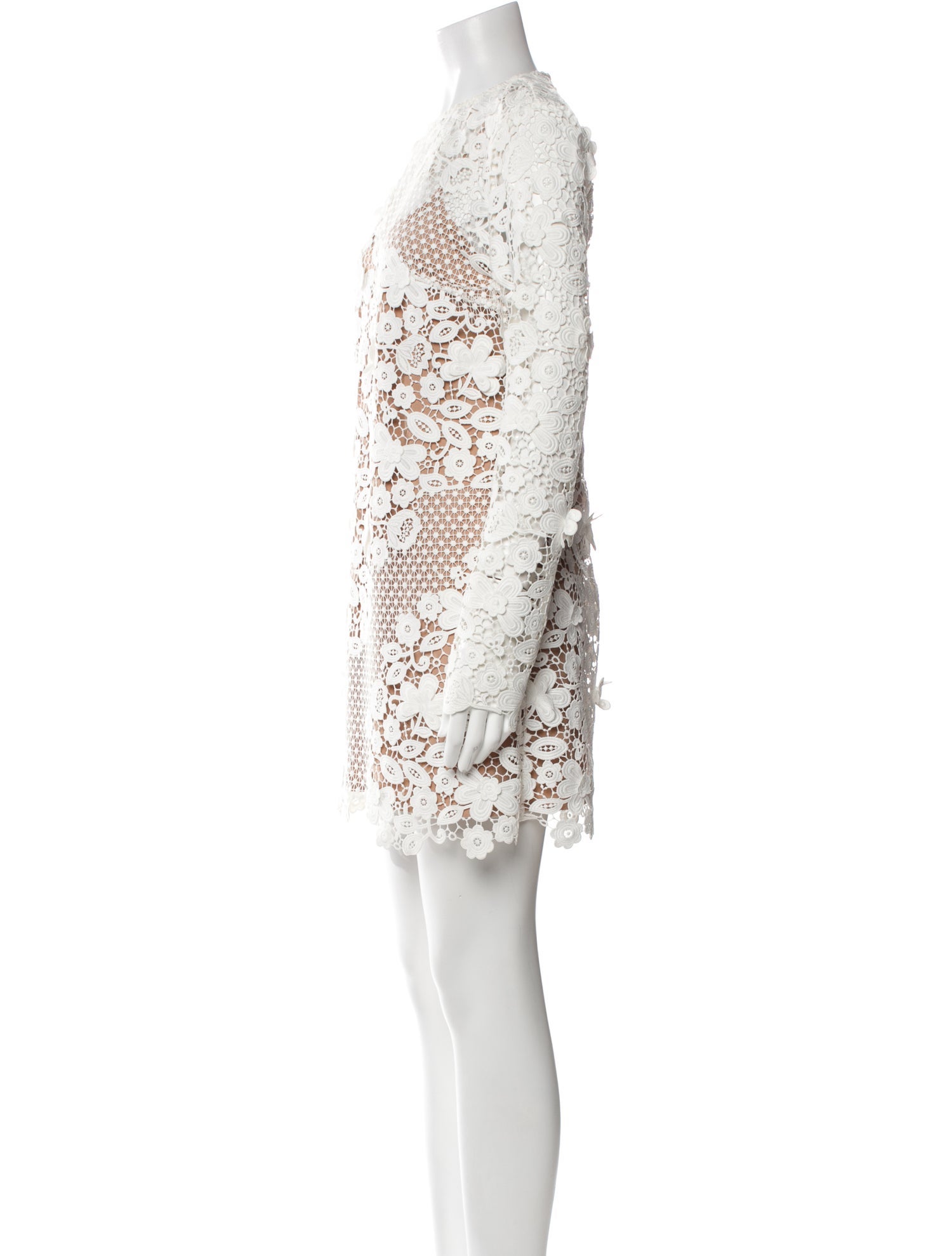 Self-Portrait Lace Pattern Mini Dress