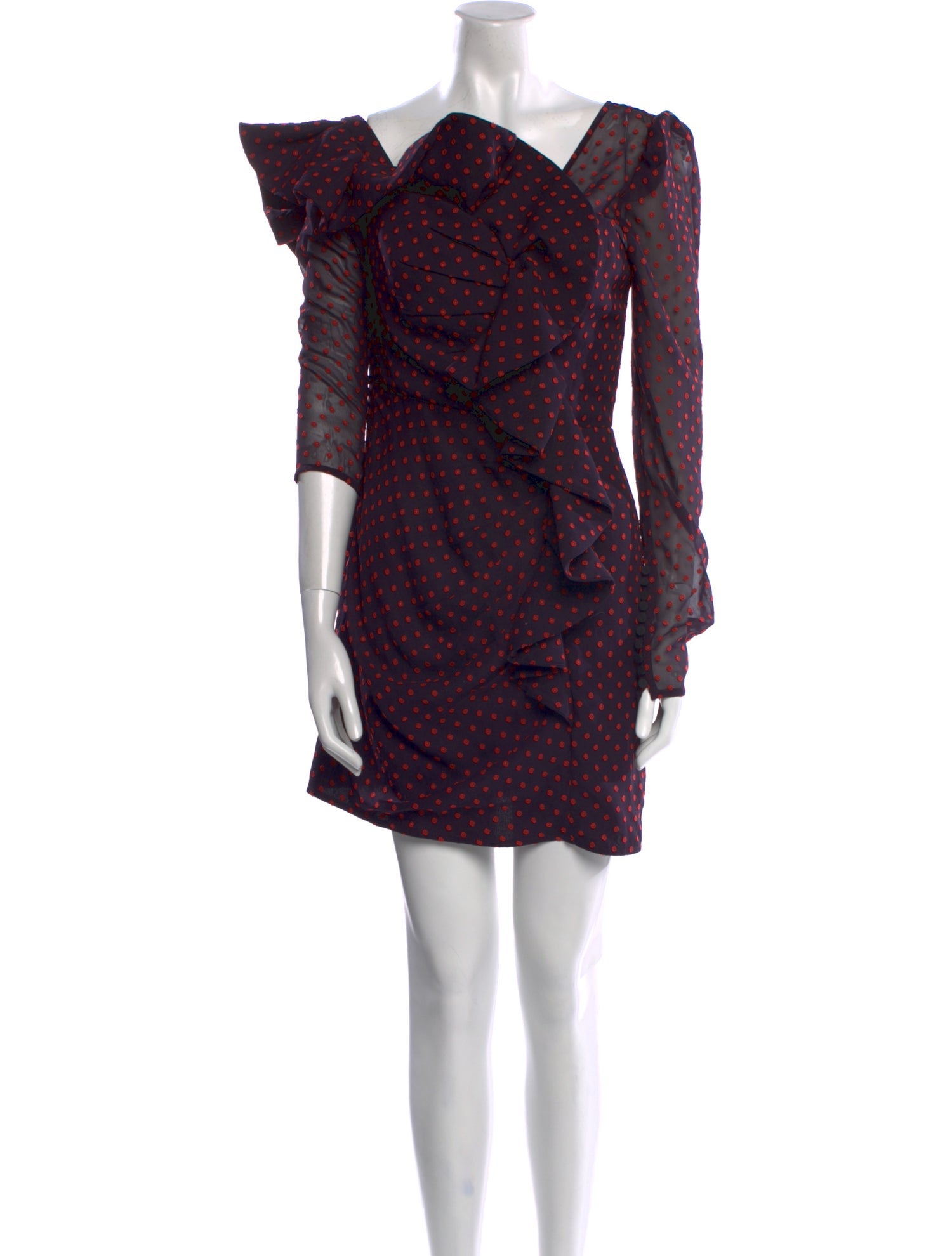 Self-Portrait Polka Dot Print Mini Dress