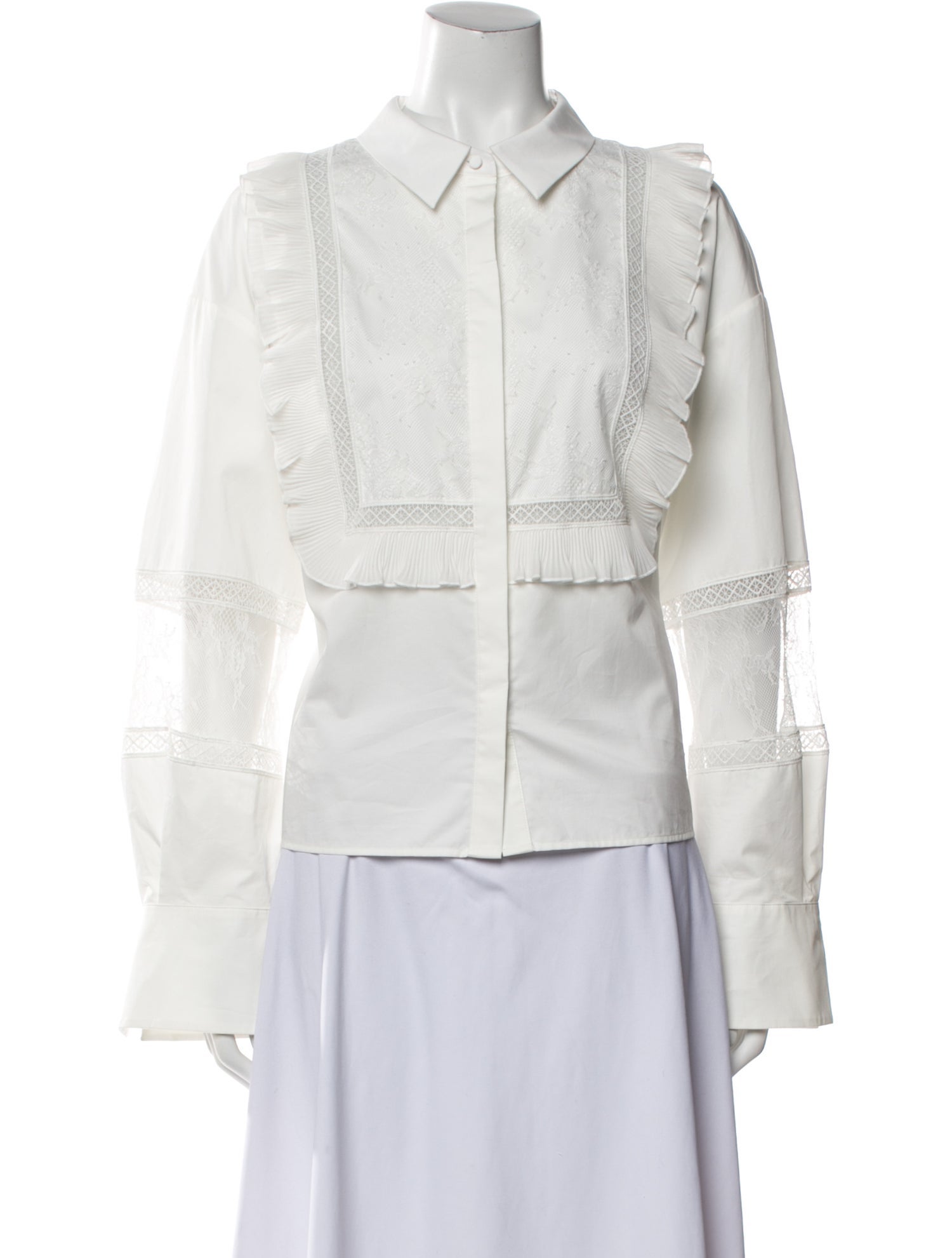 Self-Portrait Long Sleeve Button-Up Top