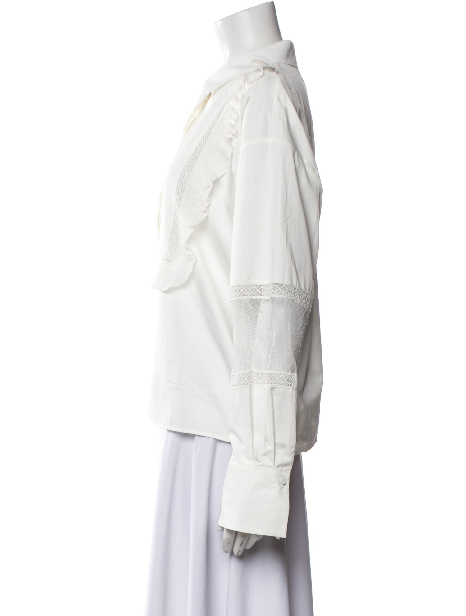 Self-Portrait Long Sleeve Button-Up Top