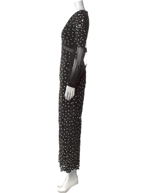 Self-Portrait Polka Dot Print V-Neck Jumpsuit