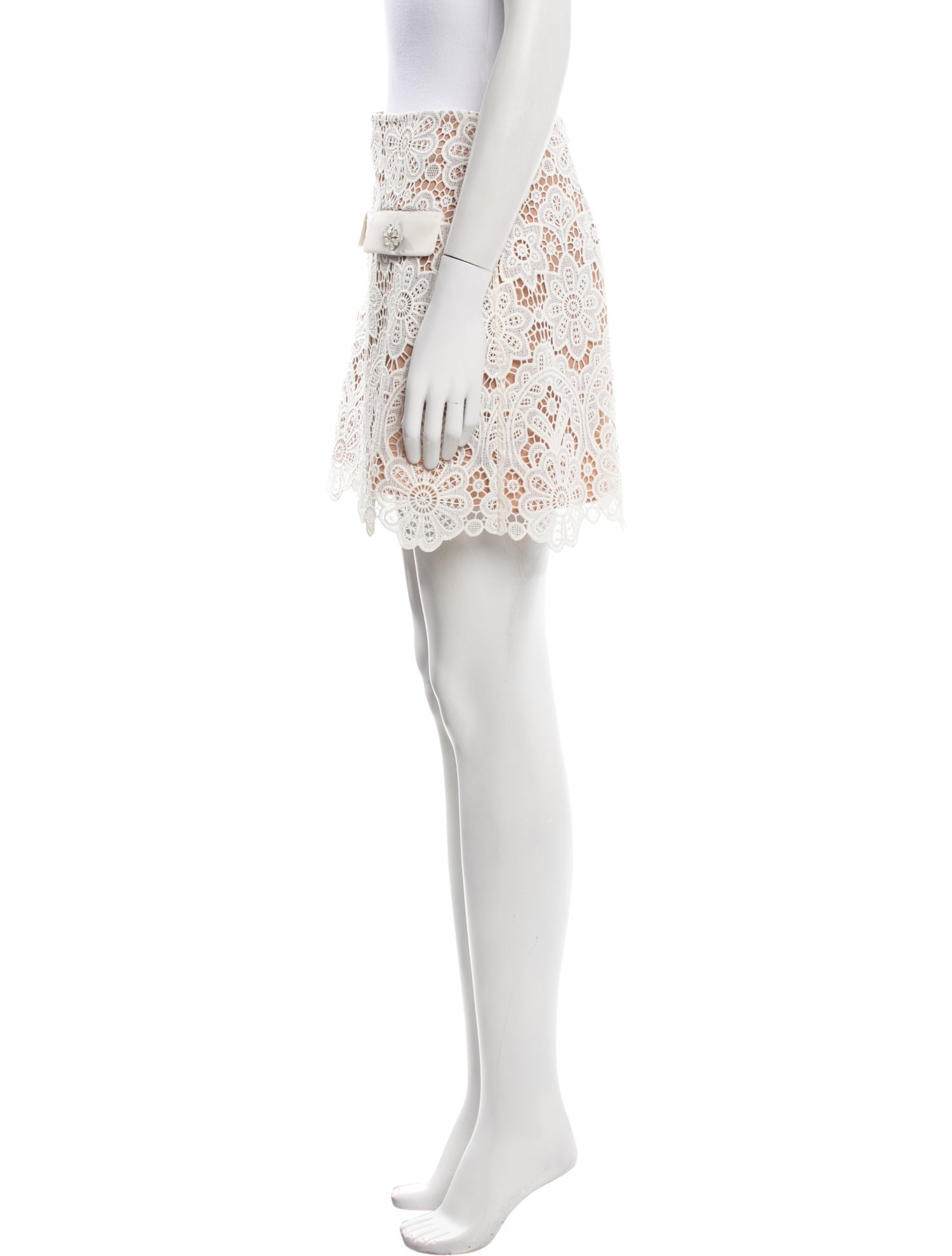 Self-Portrait Lace Pattern Mini Skirt