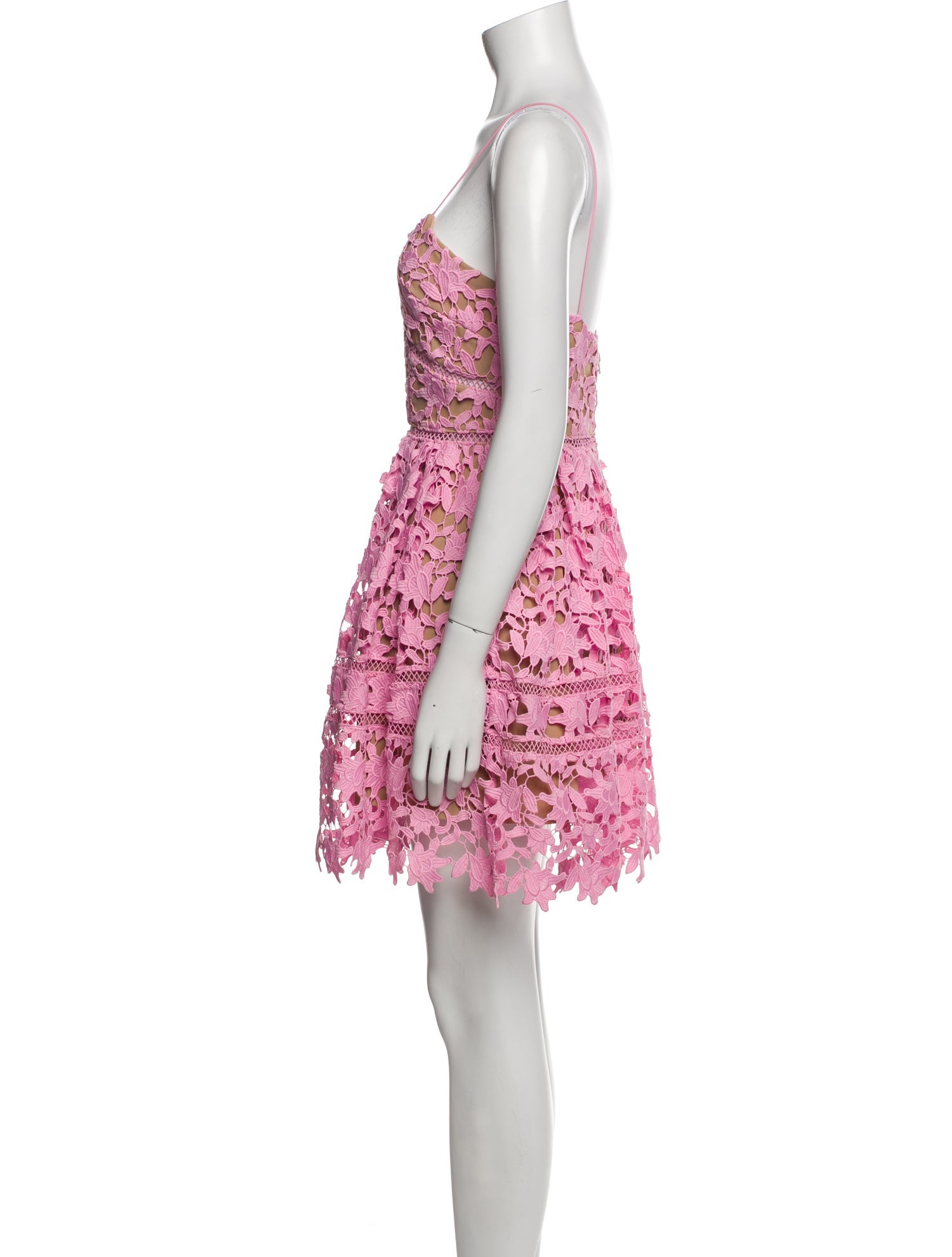 Self-Portrait Lace Pattern Mini Dress