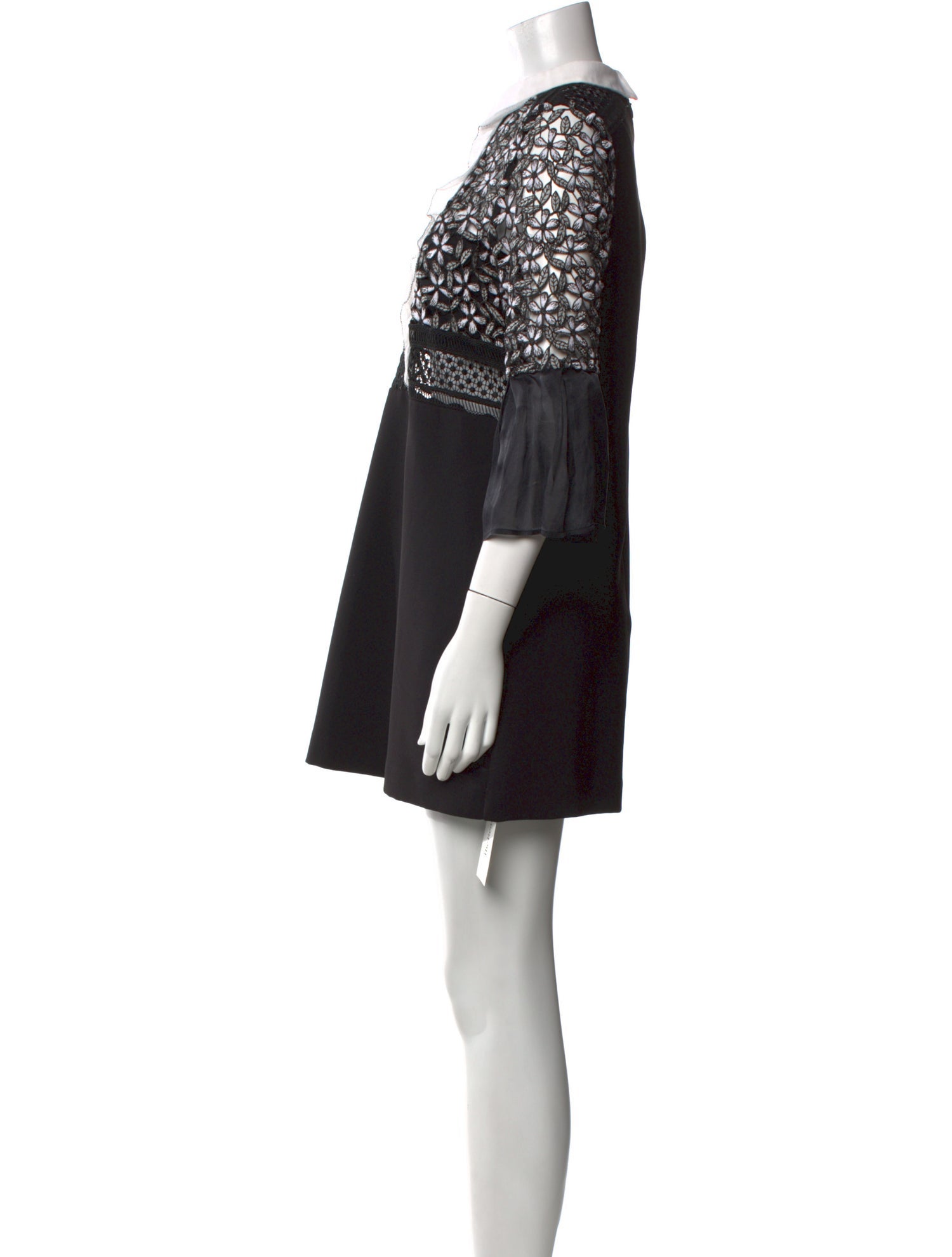 Self-Portrait Lace Pattern Mini Dress