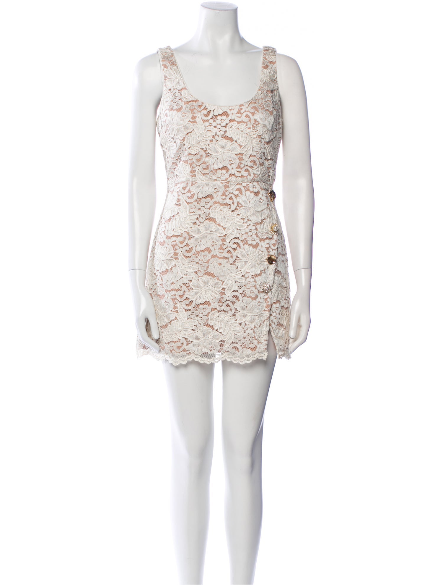 Self-Portrait Lace Pattern Mini Dress