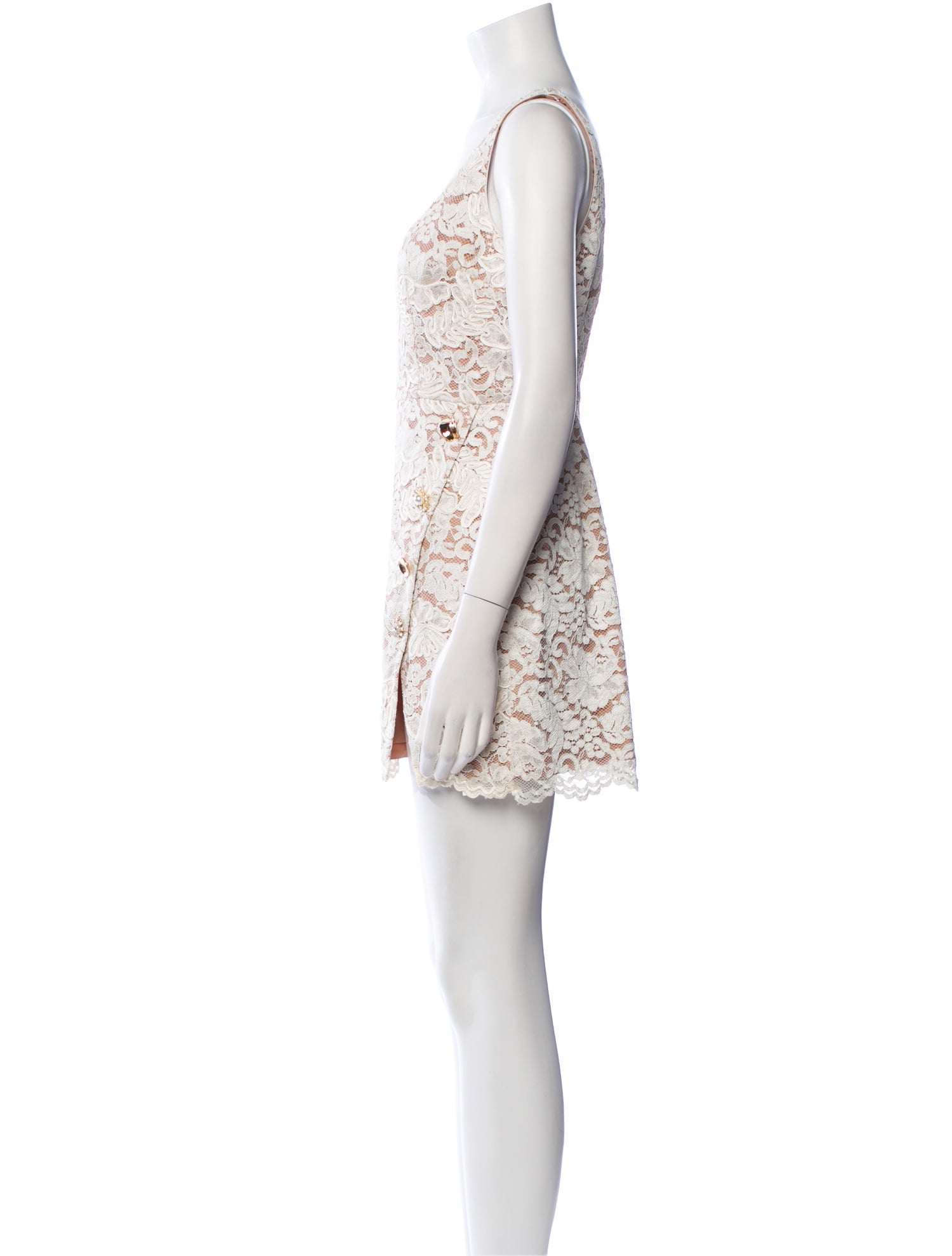 Self-Portrait Lace Pattern Mini Dress