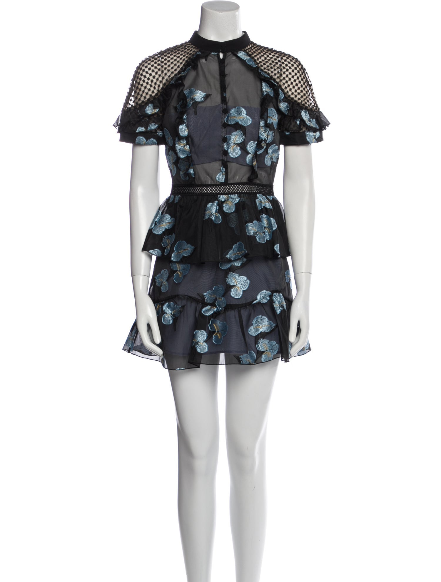 Self-Portrait Floral Print Mini Dress