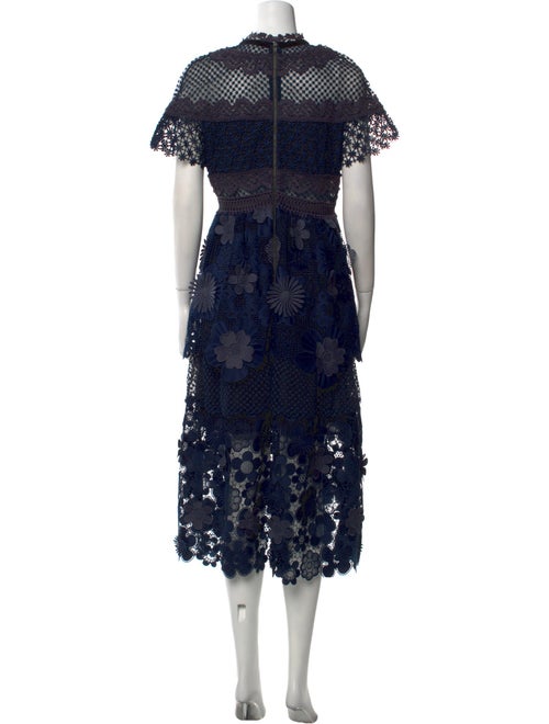 Self-Portrait Lace Pattern Midi Length Dress