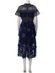 Self-Portrait Lace Pattern Midi Length Dress