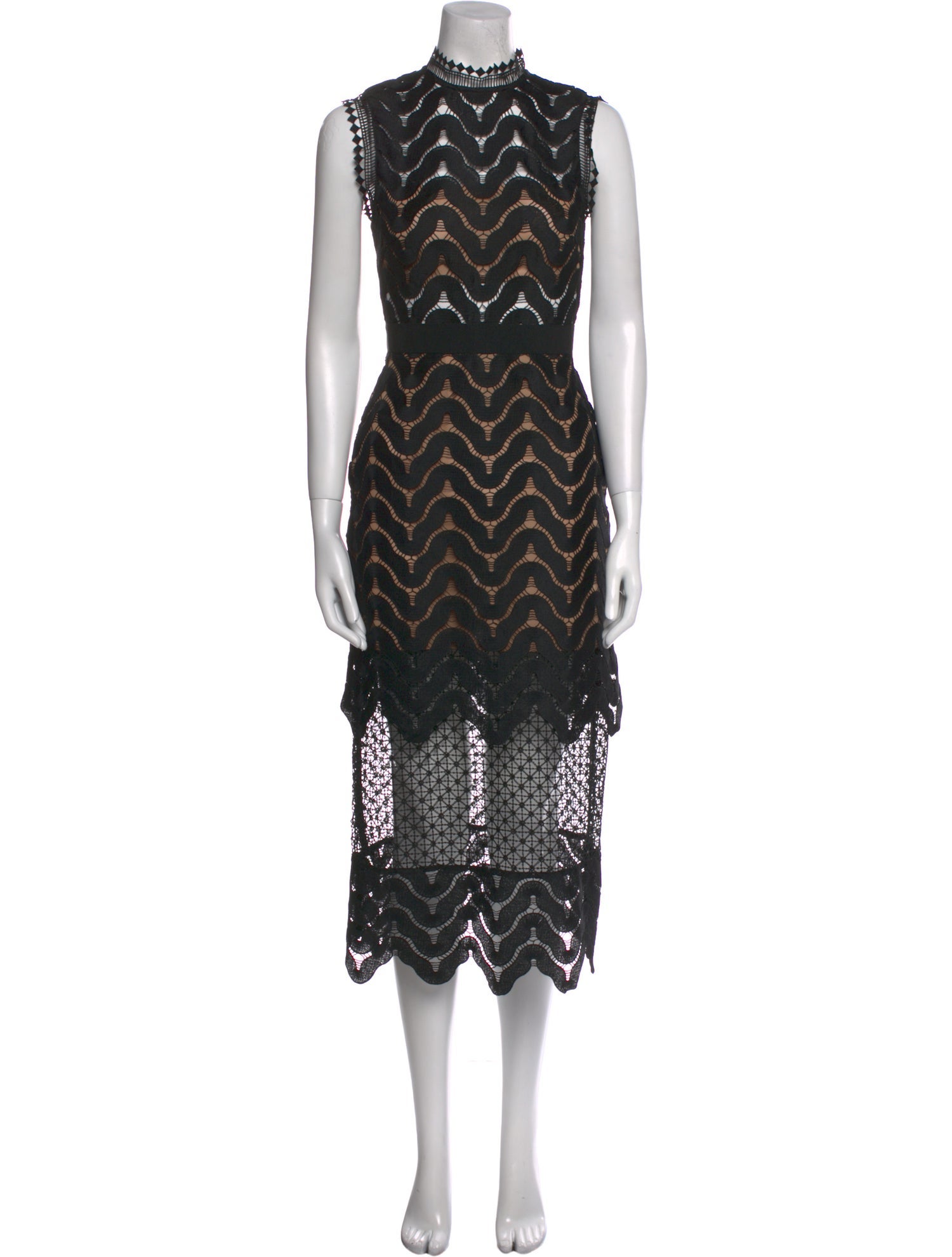 Self-Portrait Lace Pattern Long Dress