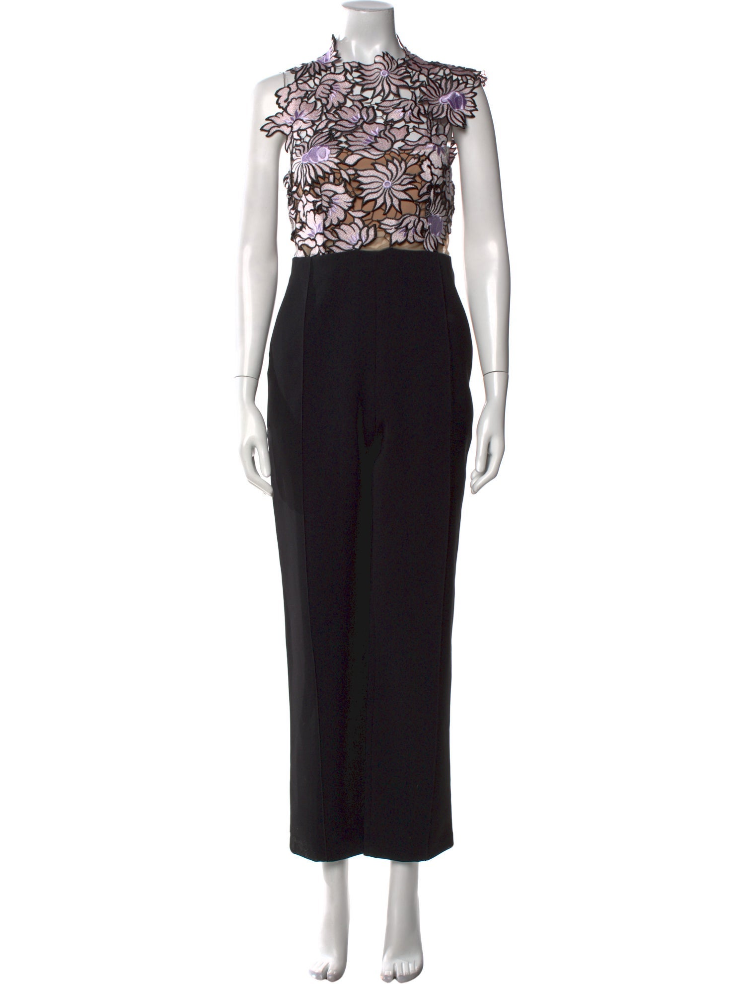Self-Portrait Mock Neck Jumpsuit