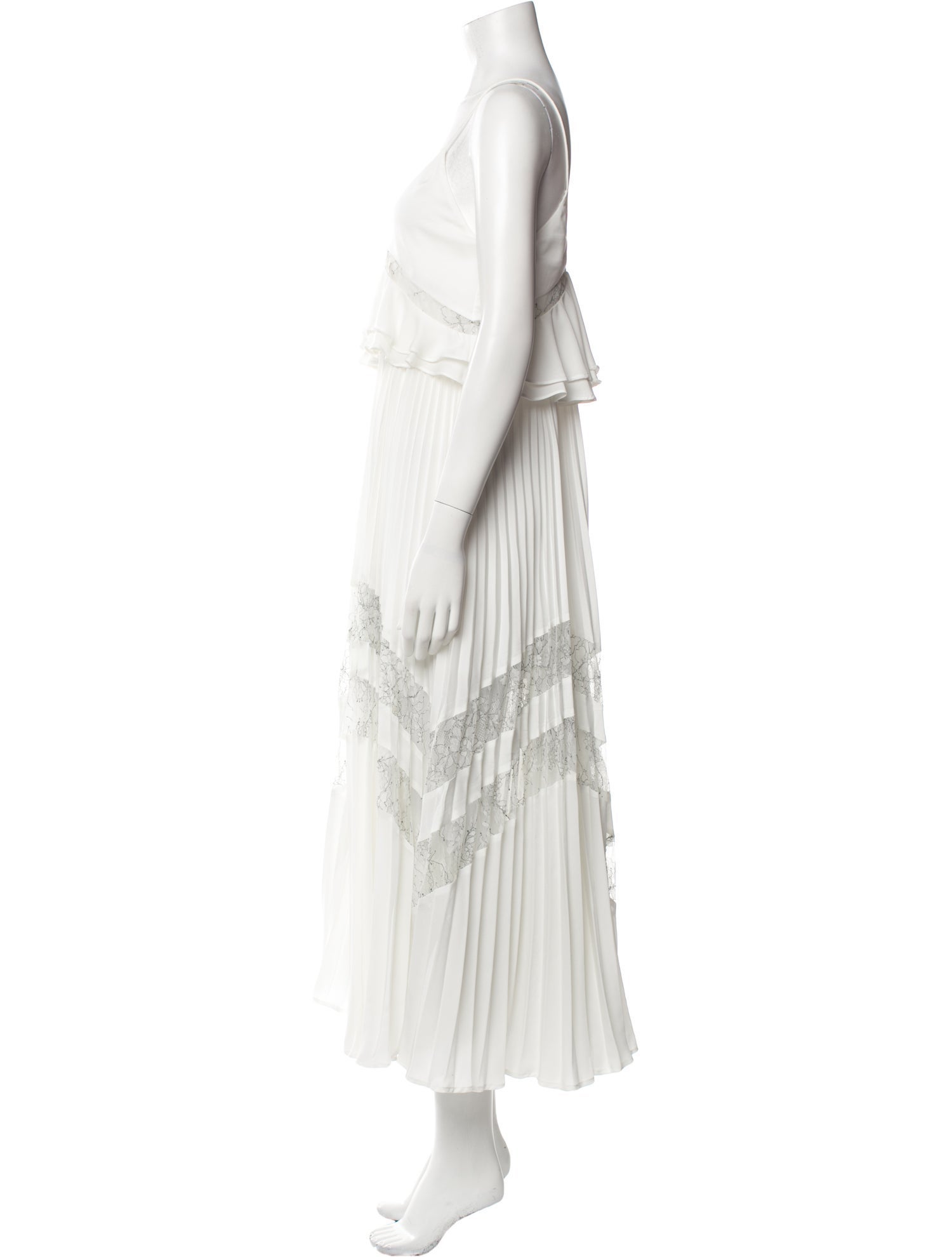 Self-Portrait Plunge Neckline Long Dress