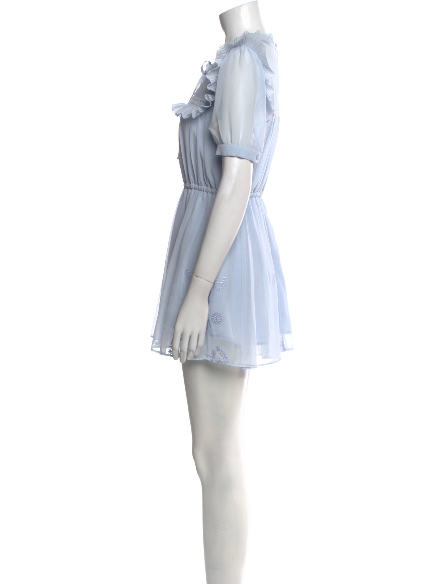 Self-Portrait Tie Neck Mini Dress