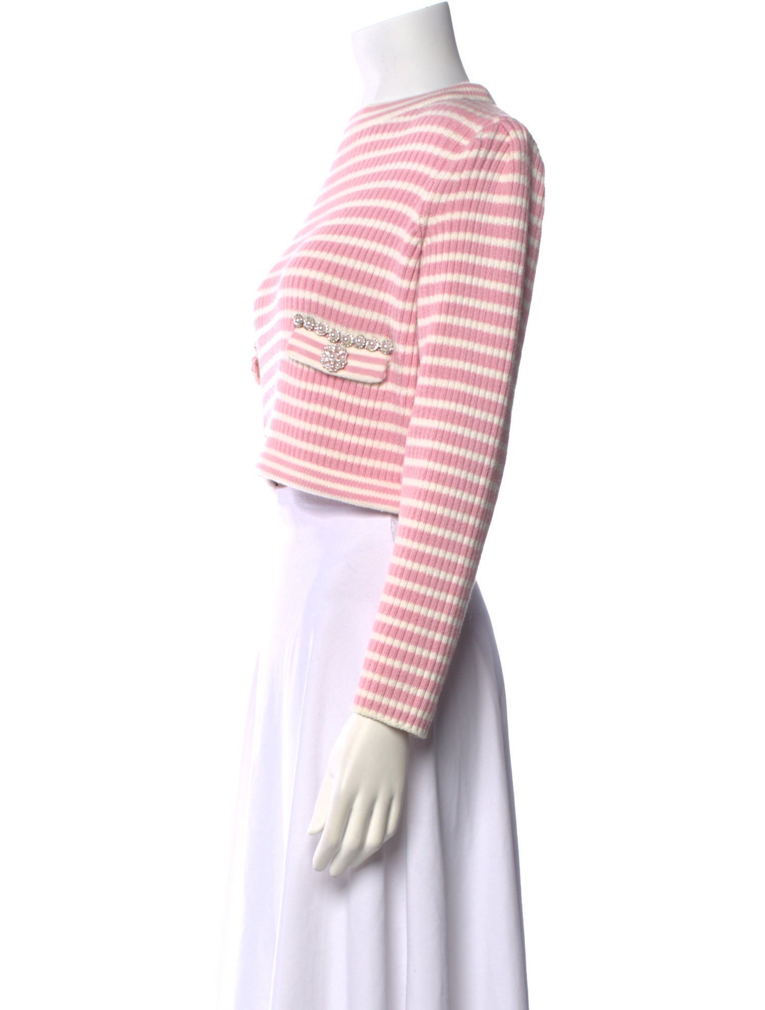 Self-Portrait Striped Crew Neck Sweater