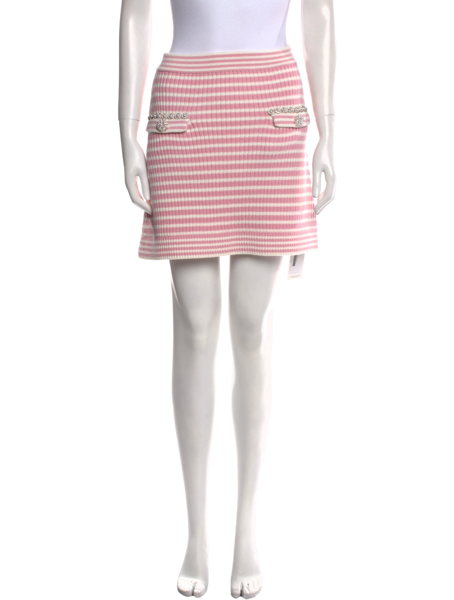 Self-Portrait Striped Mini Skirt