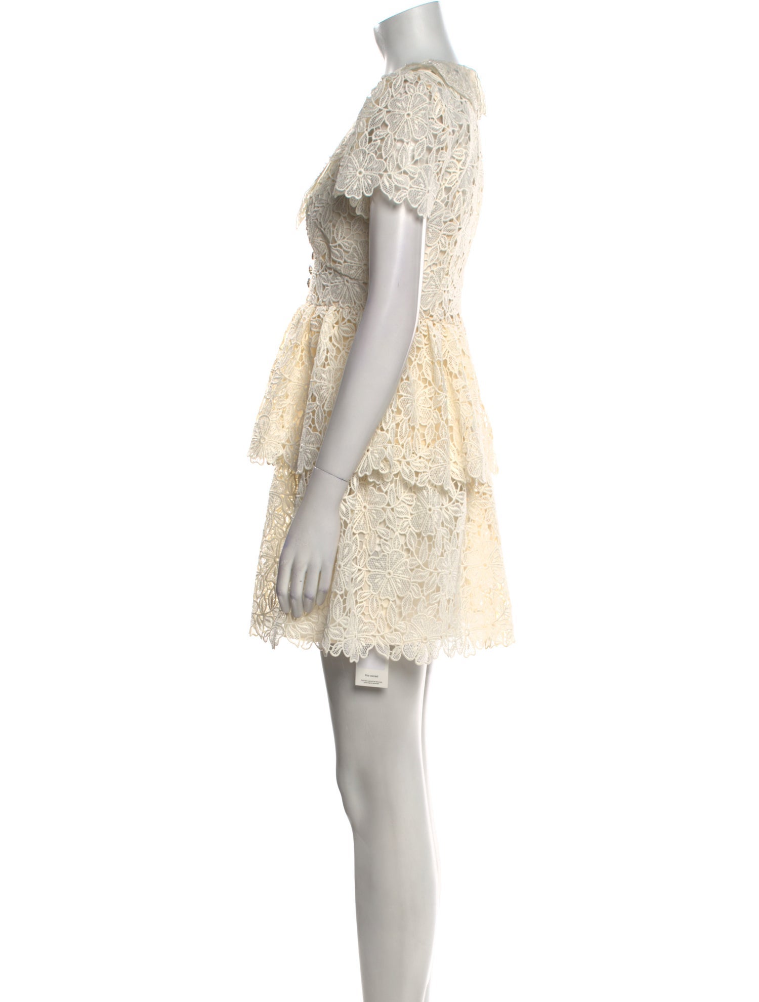 Self-Portrait Lace Pattern Mini Dress