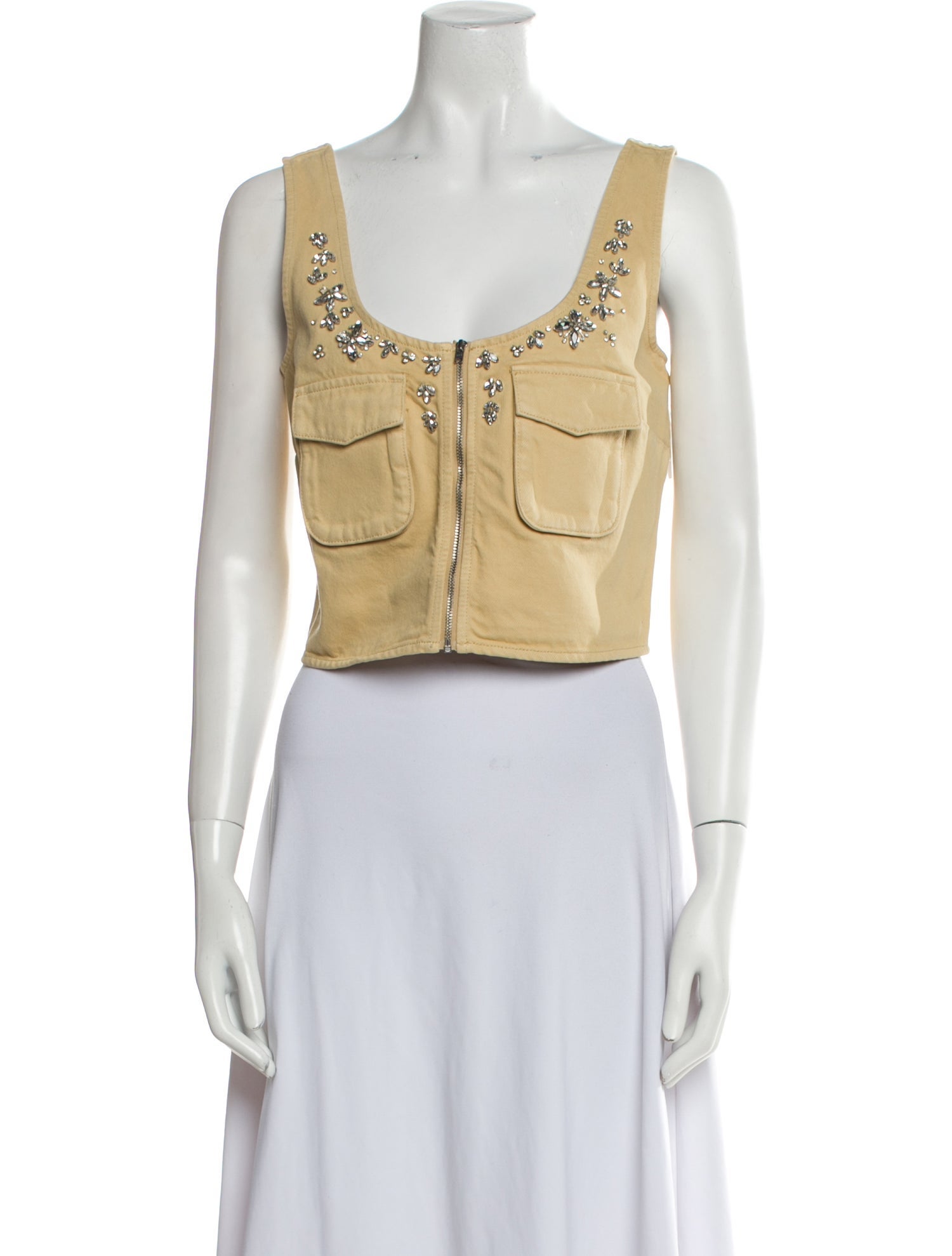 Self-Portrait Scoop Neck Sleeveless Crop Top w/ Tags