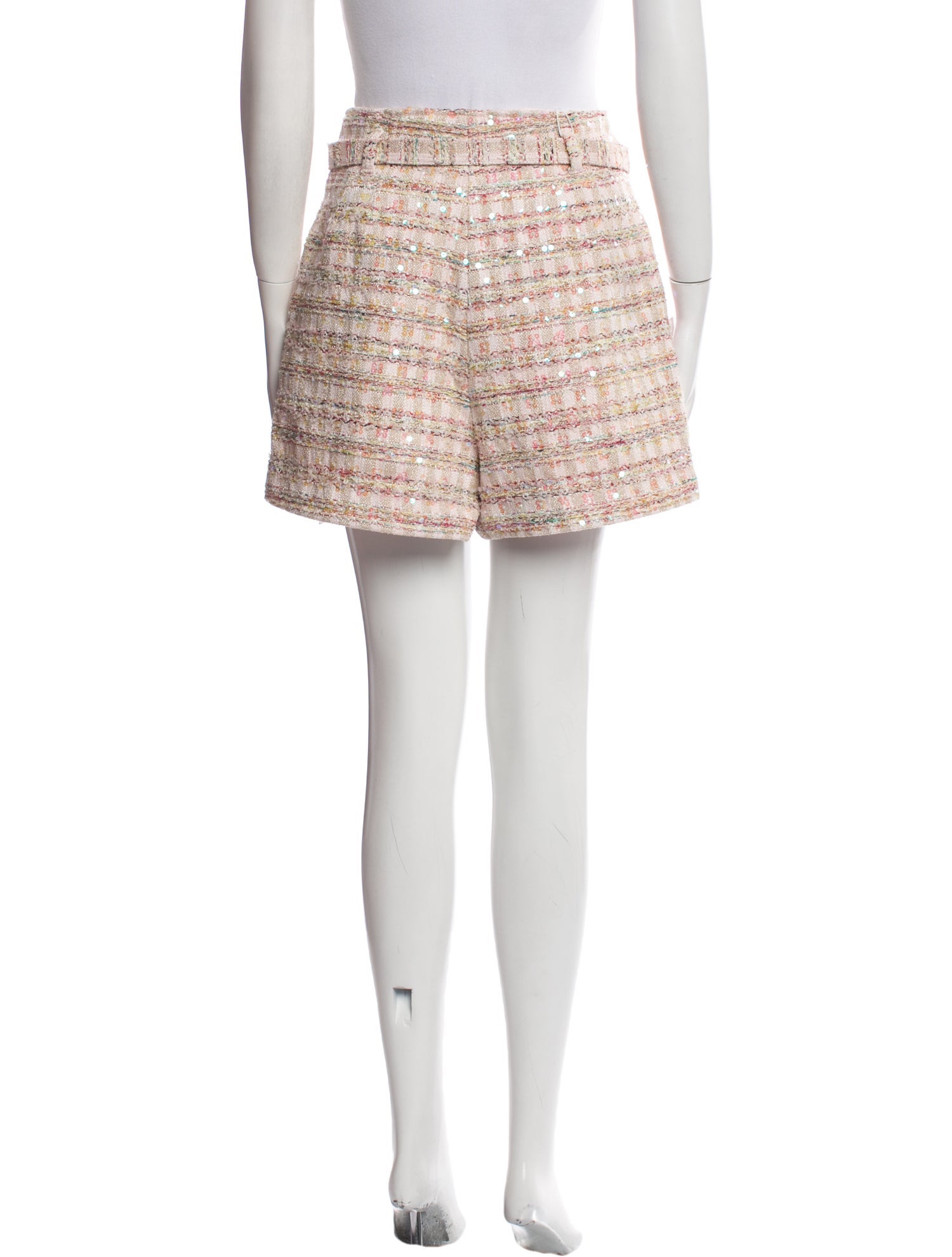 Self-Portrait Tweed Pattern Mini Shorts