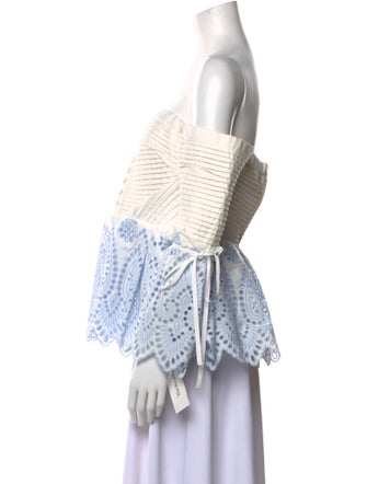 Self-Portrait Printed Off-The-Shoulder Blouse