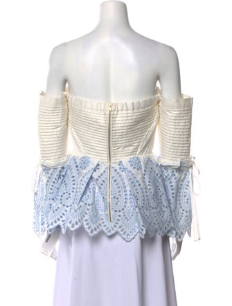 Self-Portrait Printed Off-The-Shoulder Blouse