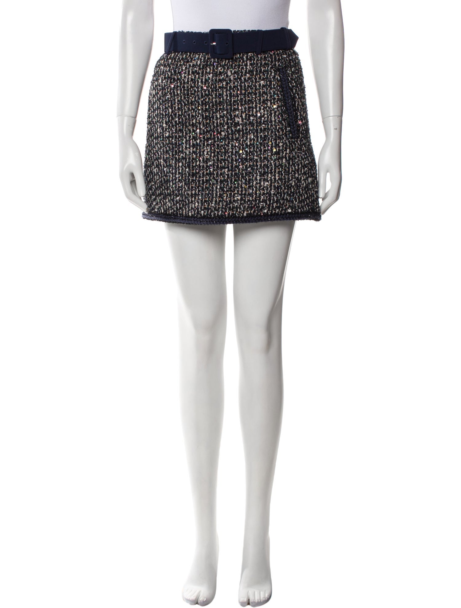 Self-Portrait Tweed Pattern Mini Skirt