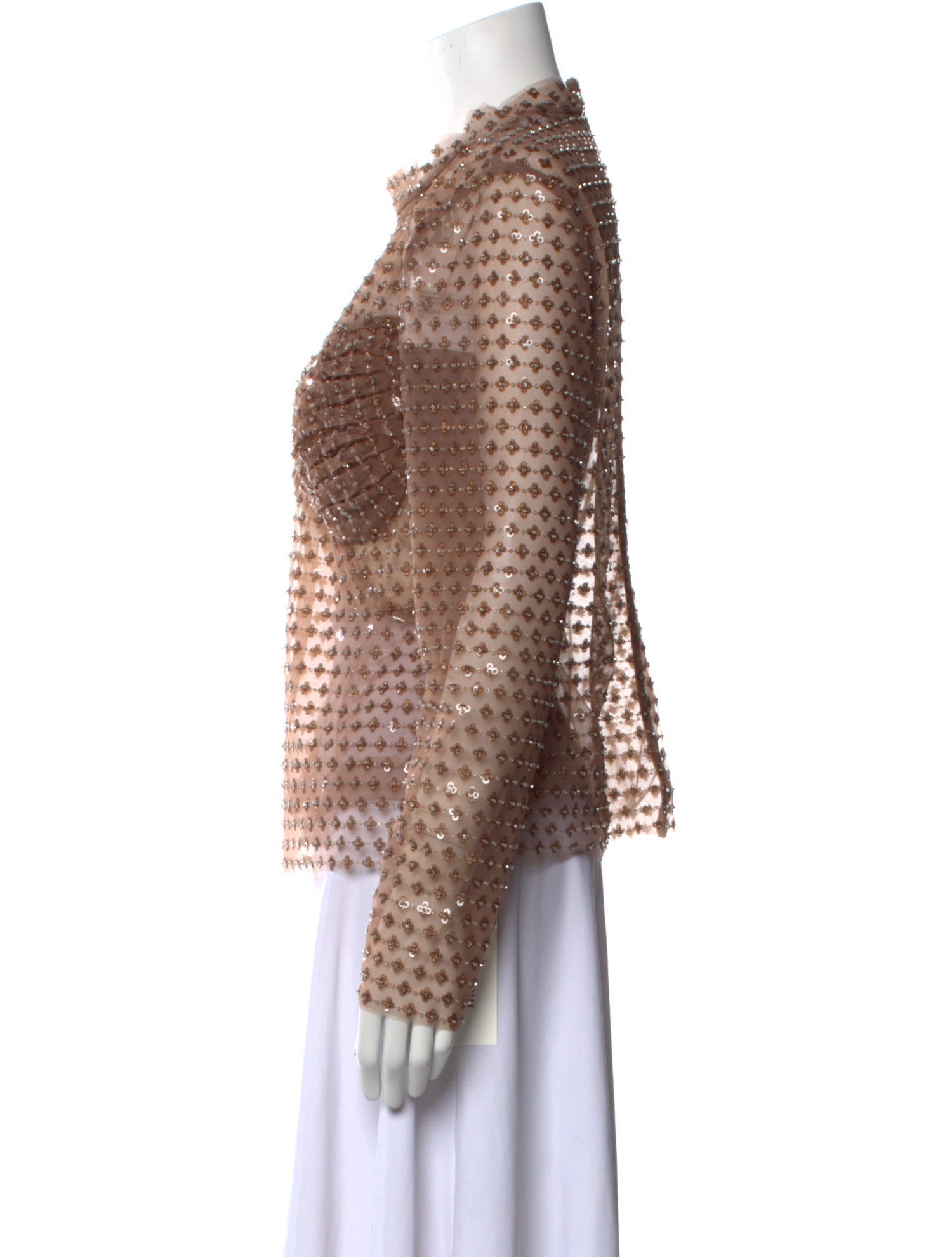 Self-Portrait Printed Crew Neck Blouse w/ Tags