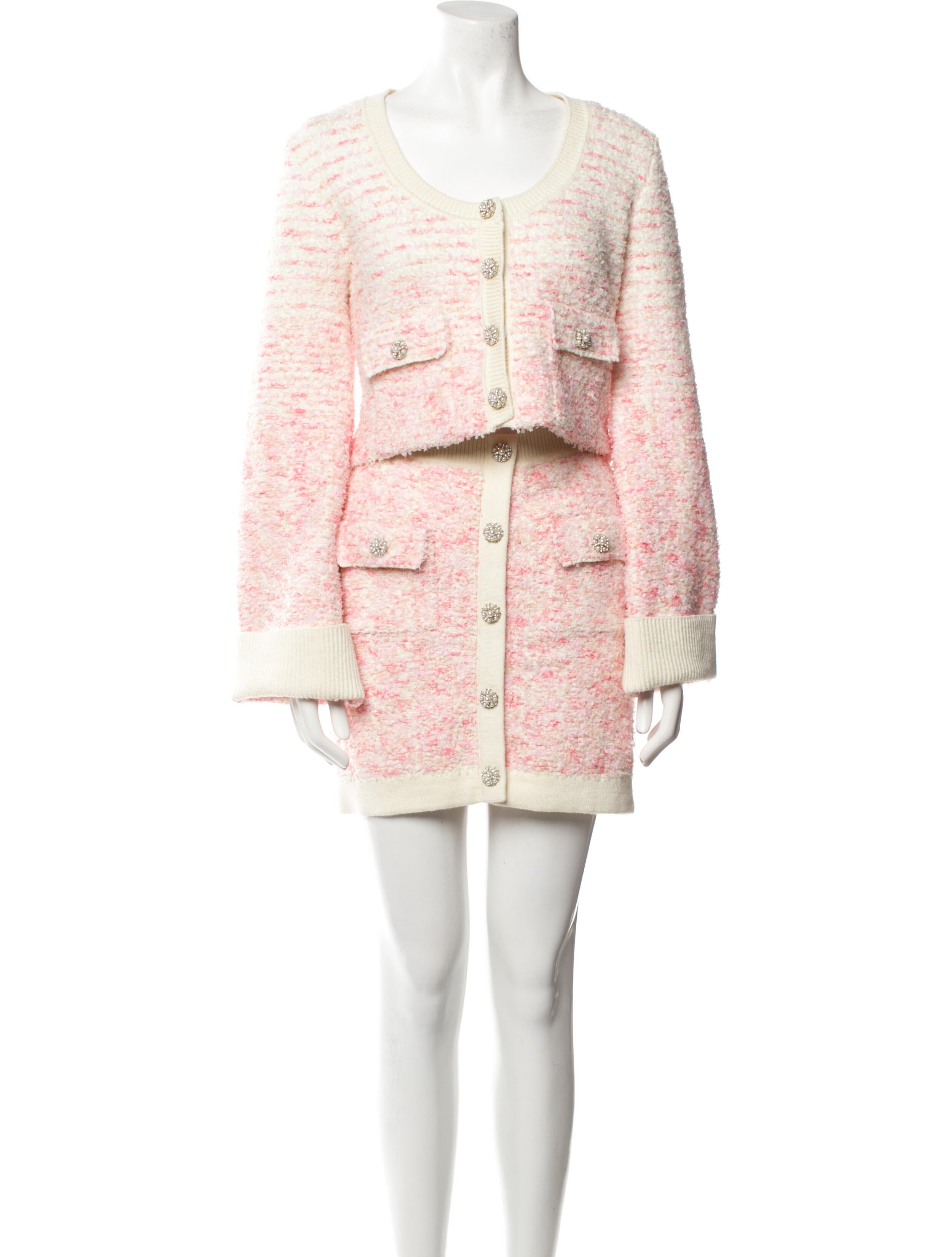 Self-Portrait Tweed Pattern Skirt Set