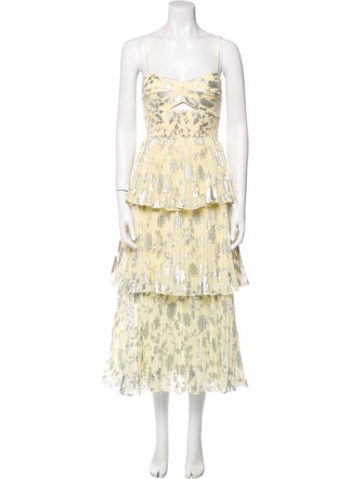 Self-Portrait Floral Print Midi Length Dress