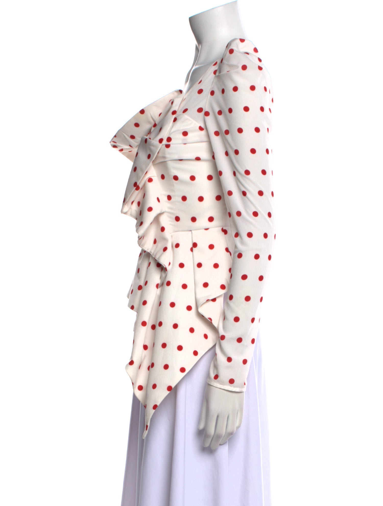 Self-Portrait Polka Dot Print One-Shoulder Blouse