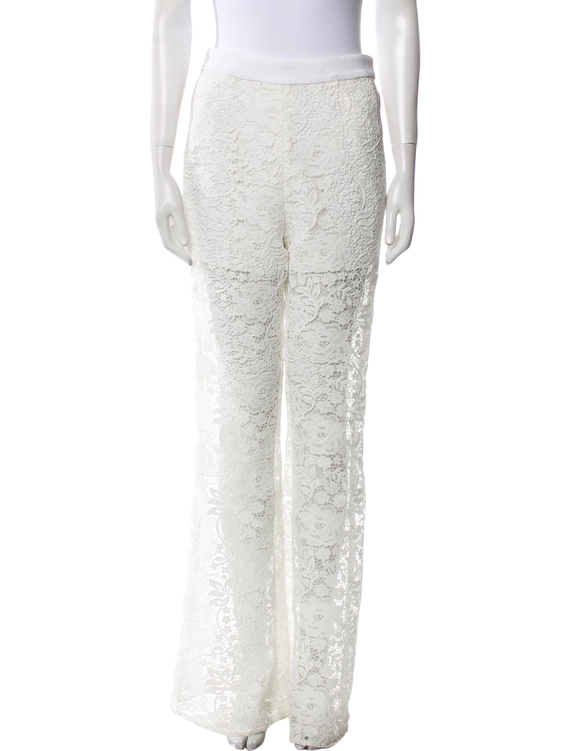 Self-Portrait Crochet Wide Leg Pants