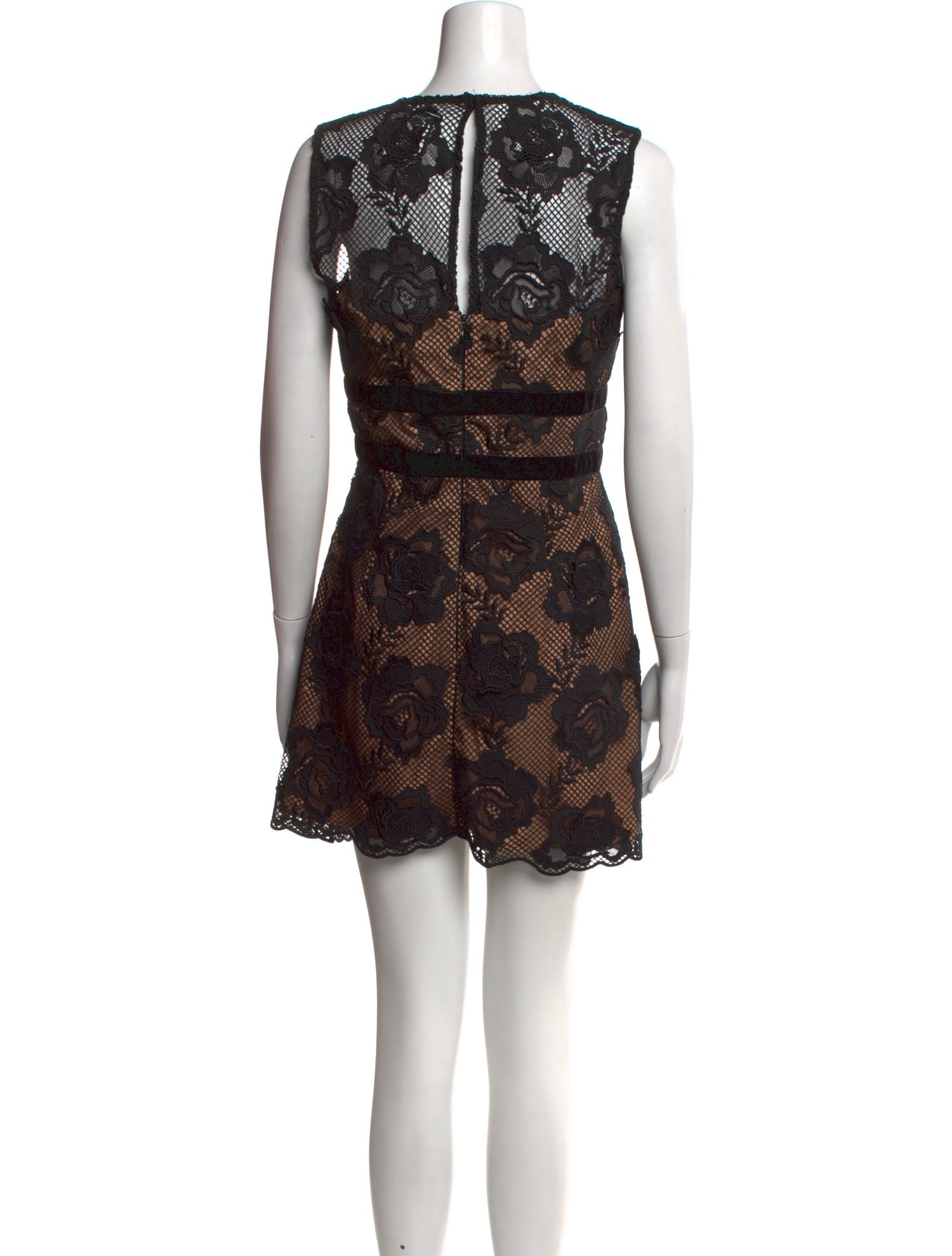 Self-Portrait Black Lace Velvet Bow Mini Dress Mini Dress - Black Dresses,  Clothing - WSELF85388 | The RealReal