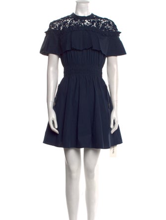 Self-Portrait Crew Neck Mini Dress