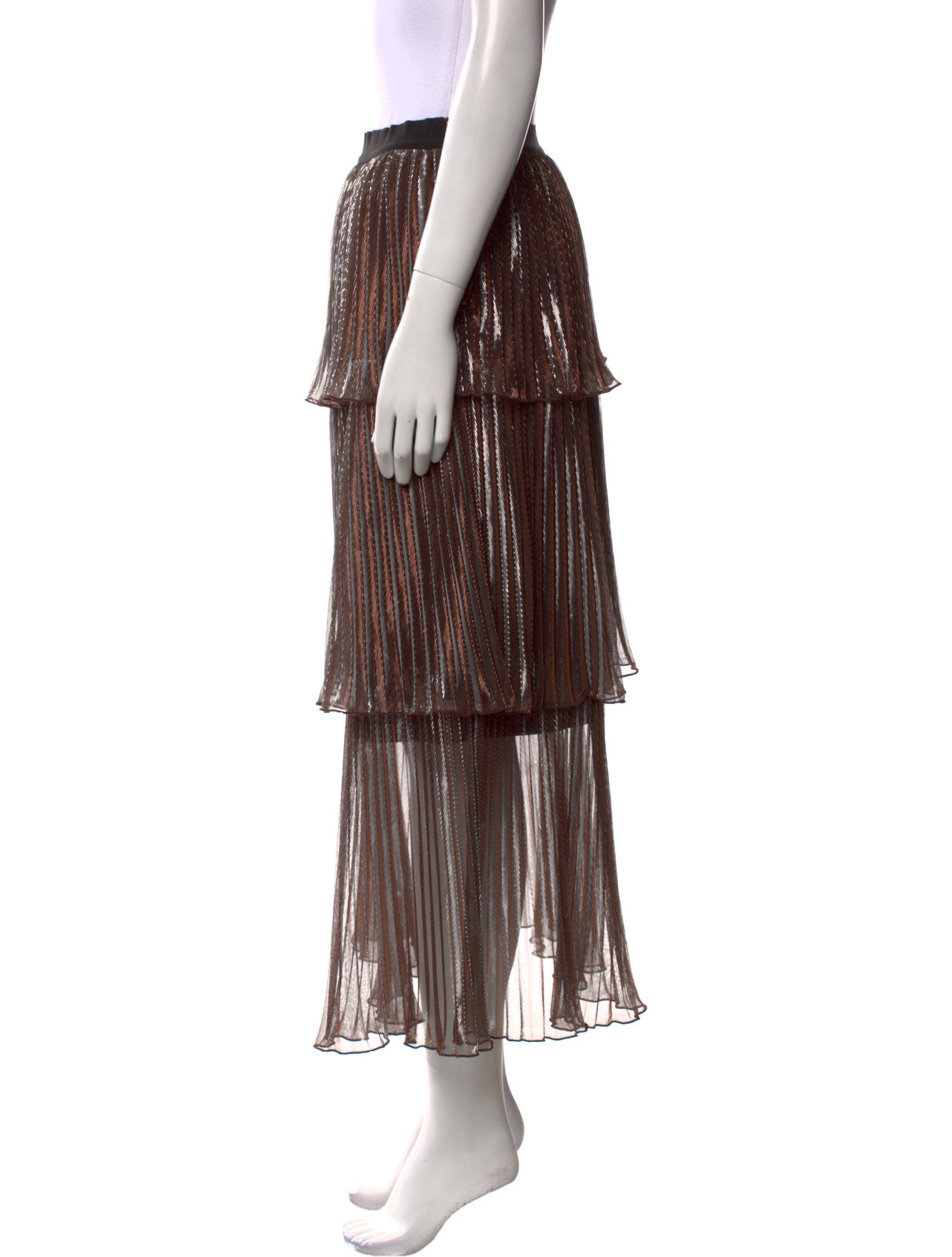 Self-Portrait Striped Midi Length Skirt