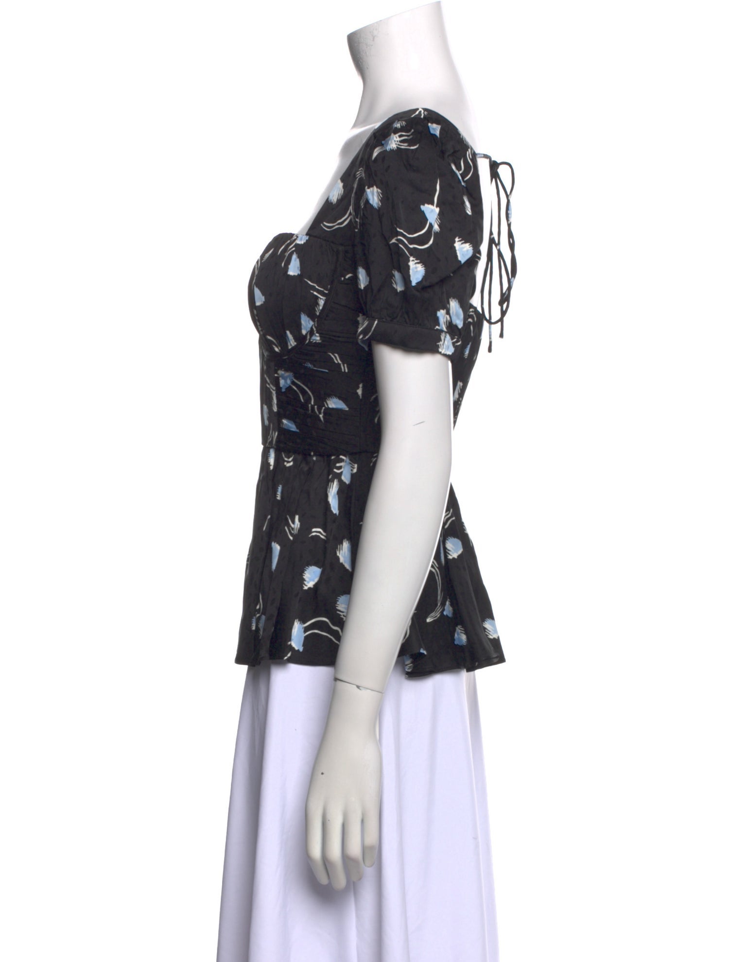 Self-Portrait Printed Square Neckline Blouse w/ Tags