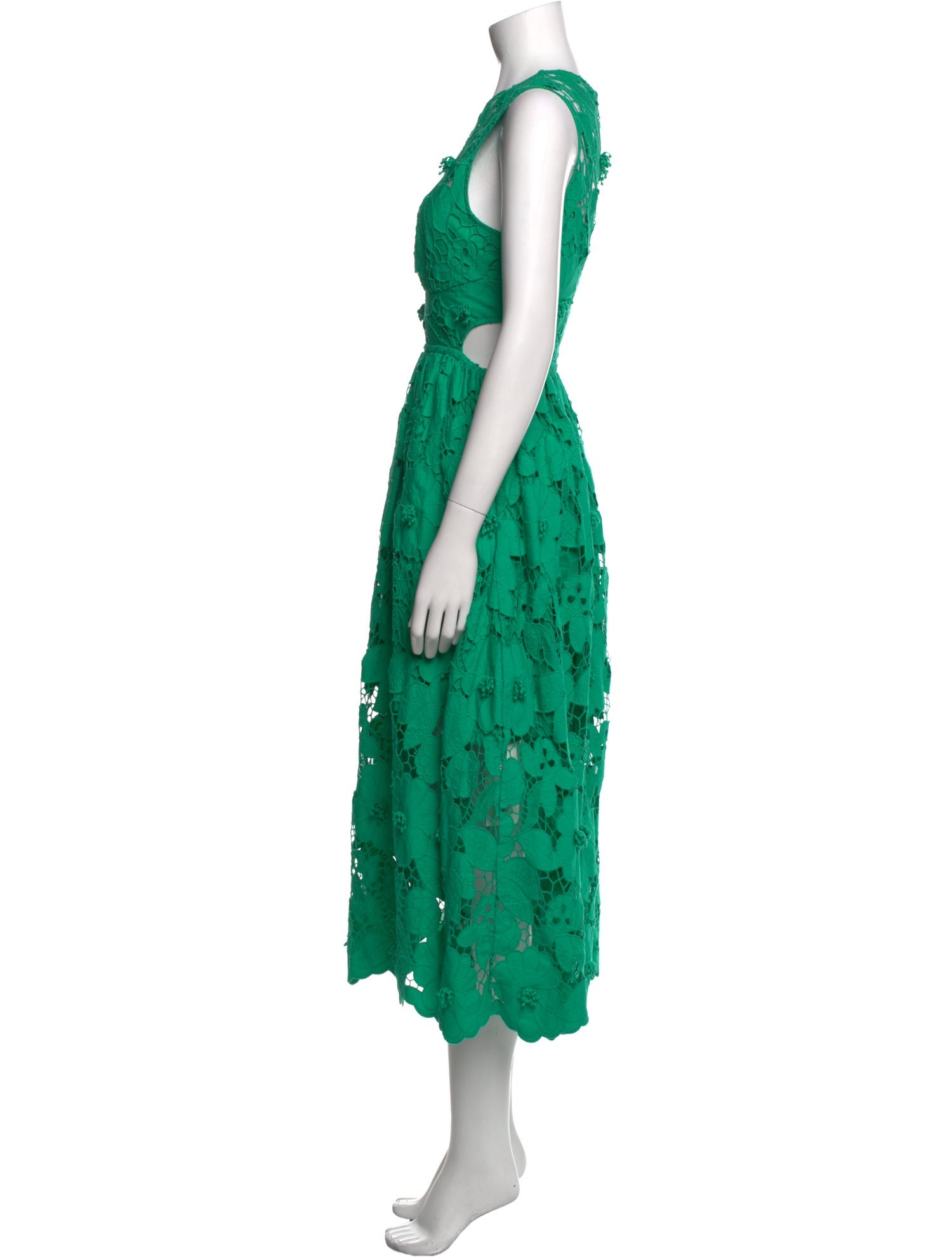 Self-Portrait Lace Pattern Midi Length Dress