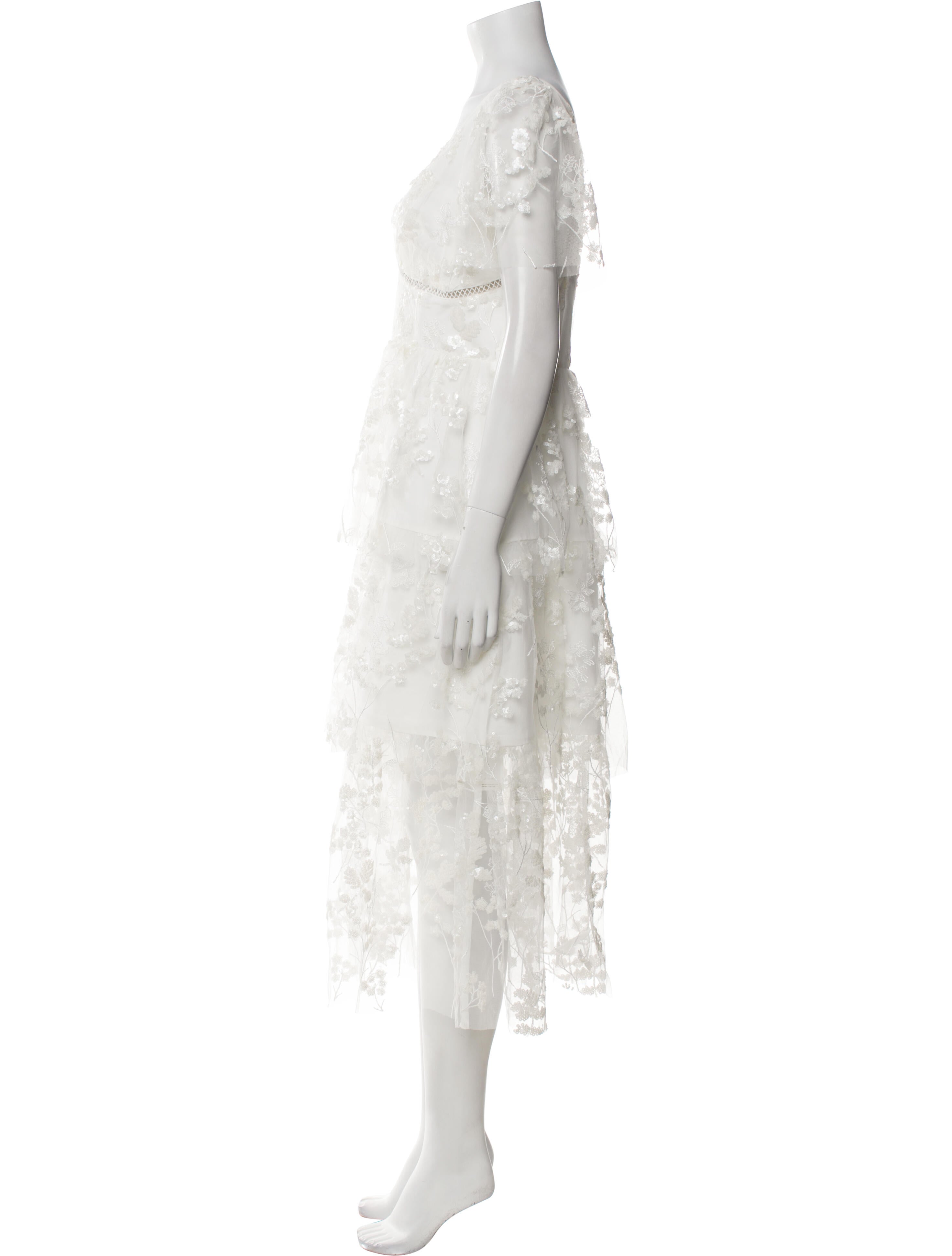 Self-Portrait Lace Pattern Long Dress