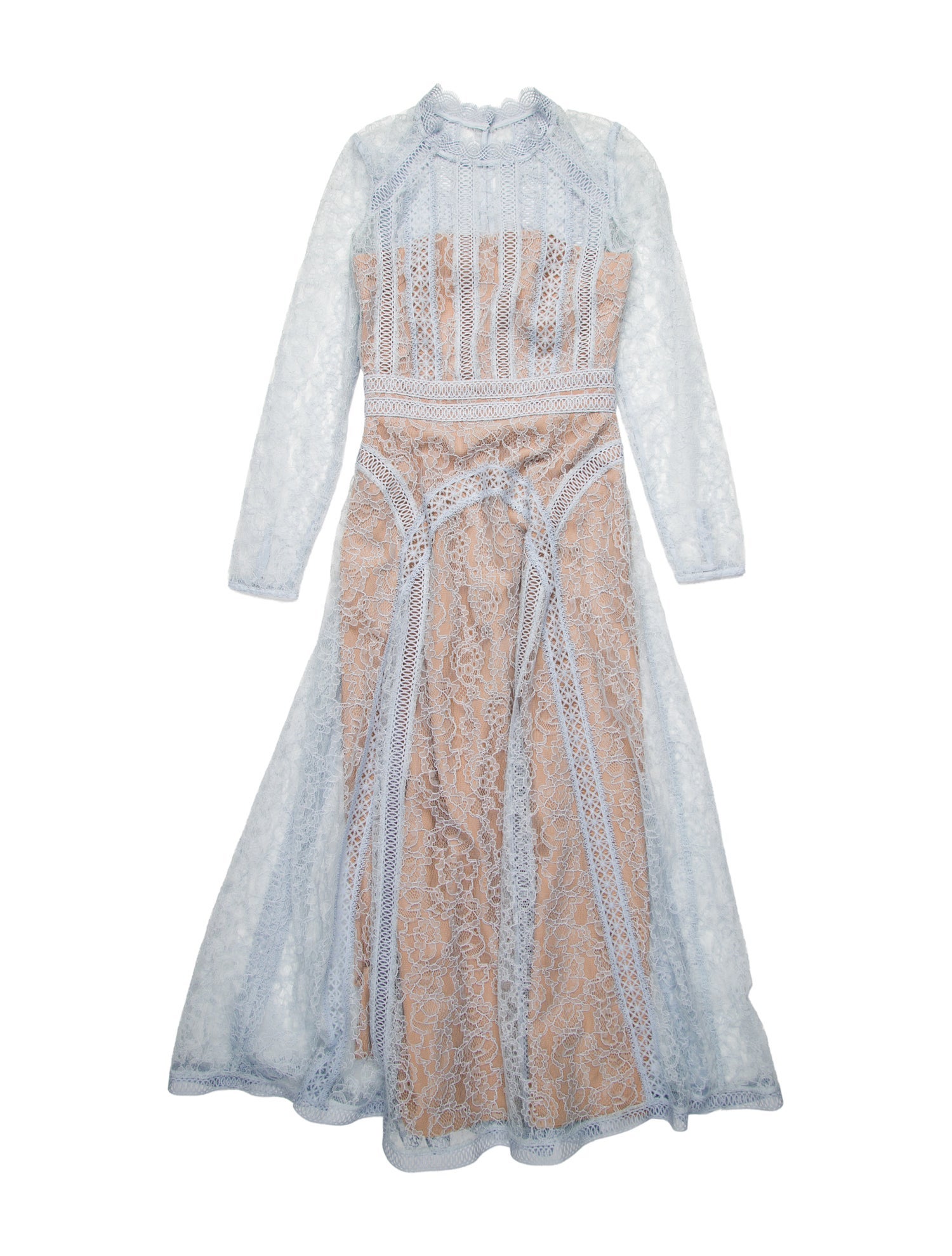 Self-Portrait Colorblock Pattern Long Dress