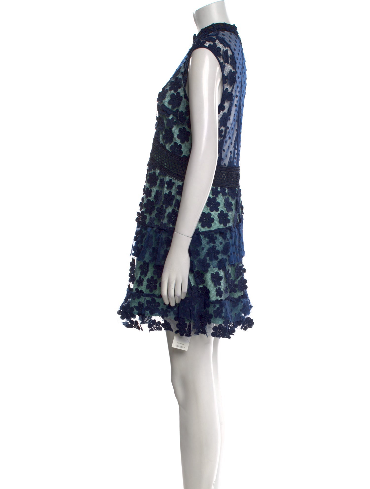 Self-Portrait Lace Pattern Mini Dress