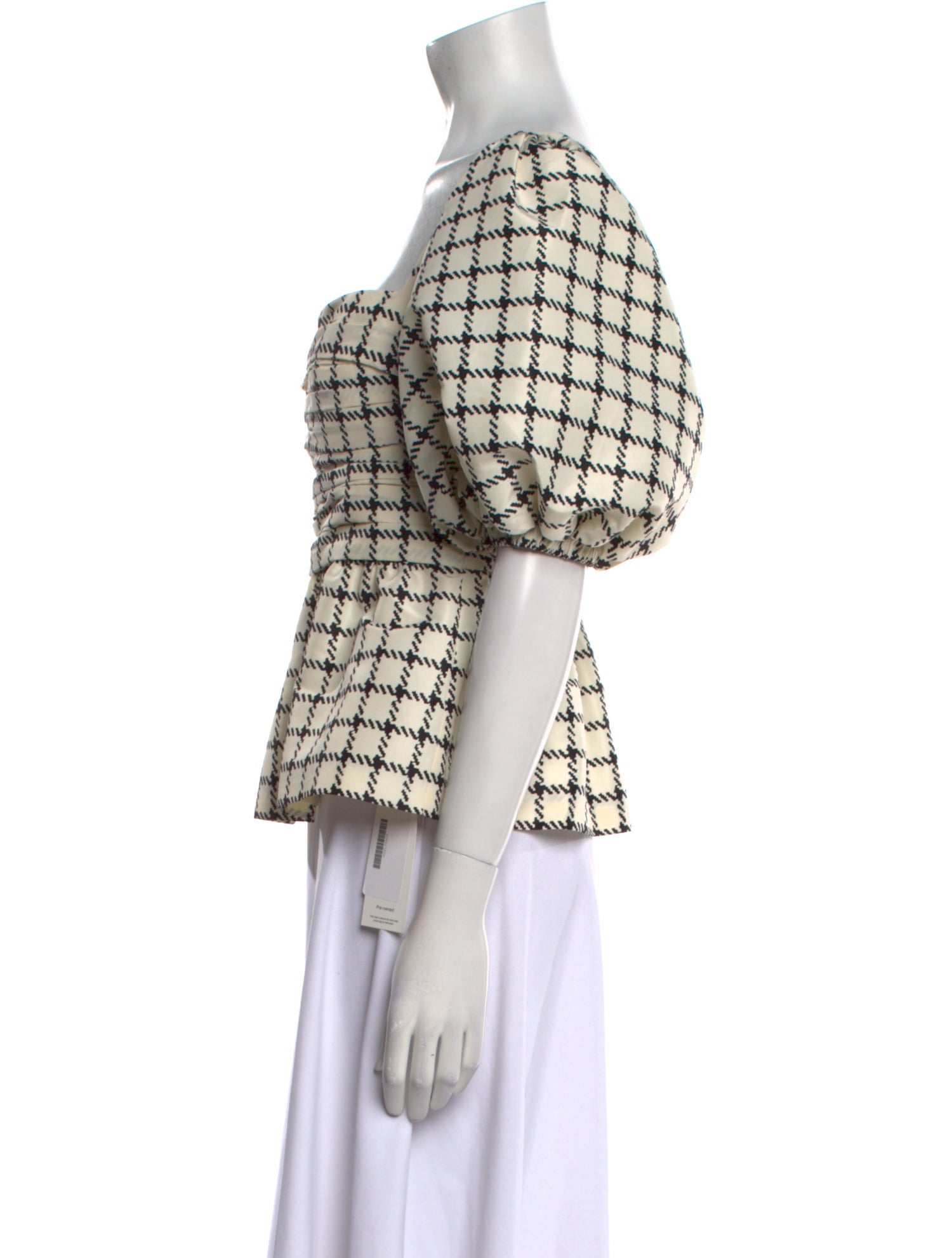 Self-Portrait Plaid Print Square Neckline Crop Top